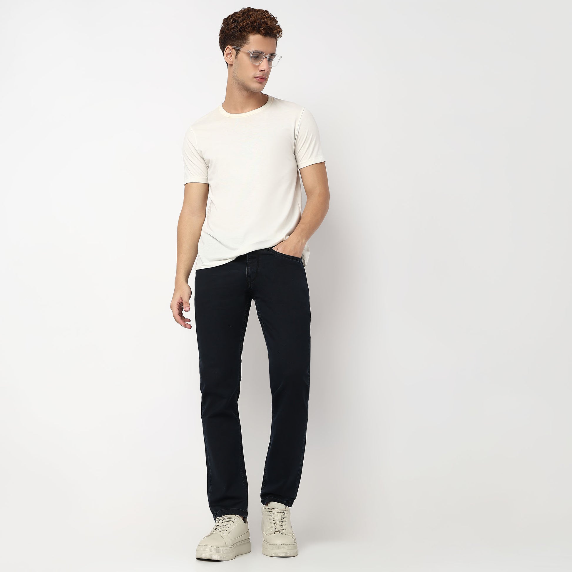 Straight Fit Rich Dark Indigo Sharp And Sophisticated Look Jeans