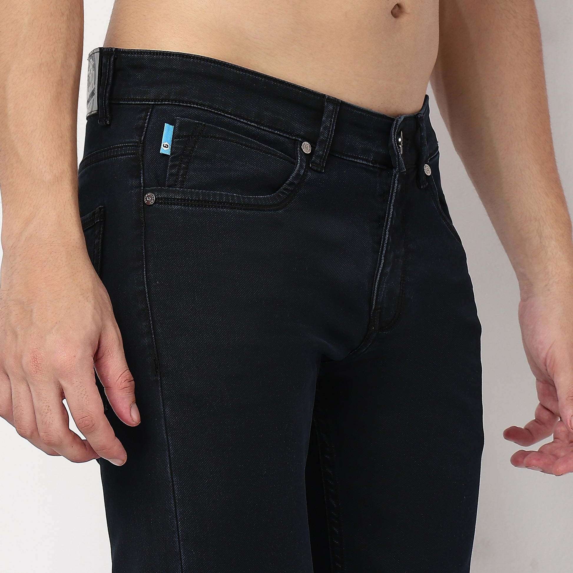 Straight Fit Rich Dark Indigo Sharp And Sophisticated Look Jeans