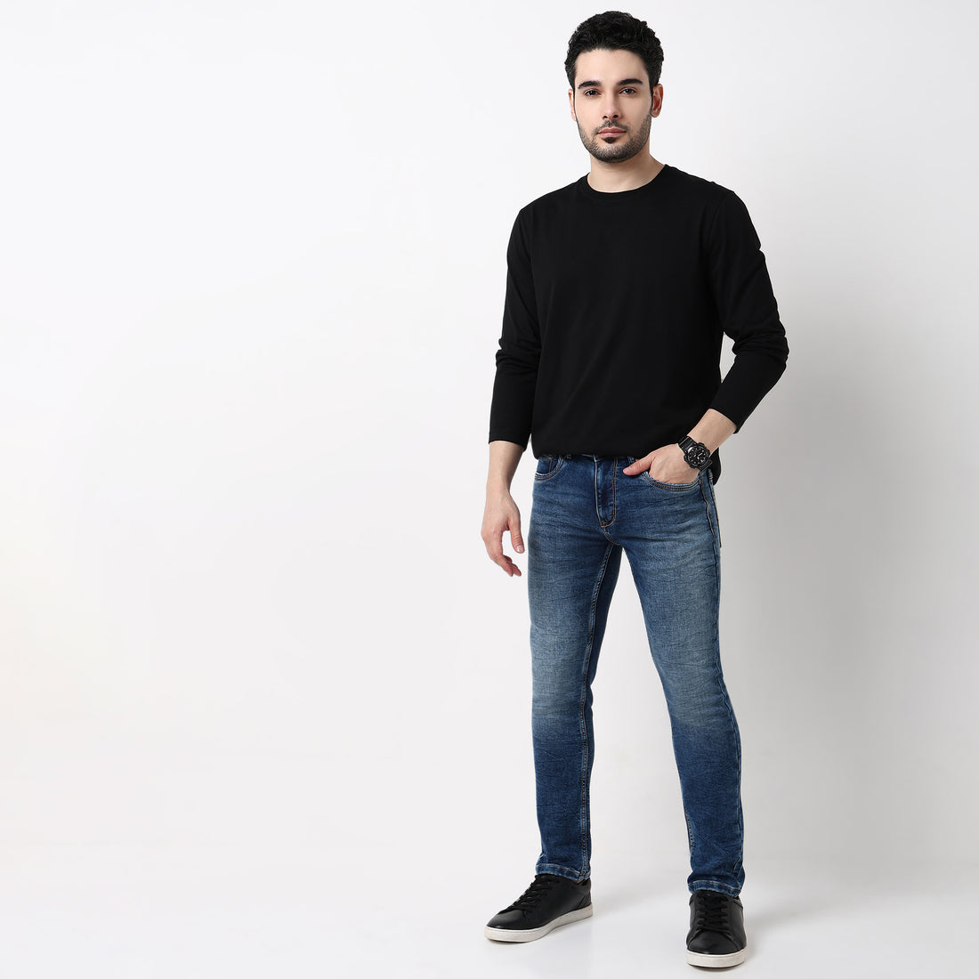 Slim Fit Vintage Wash Jeans