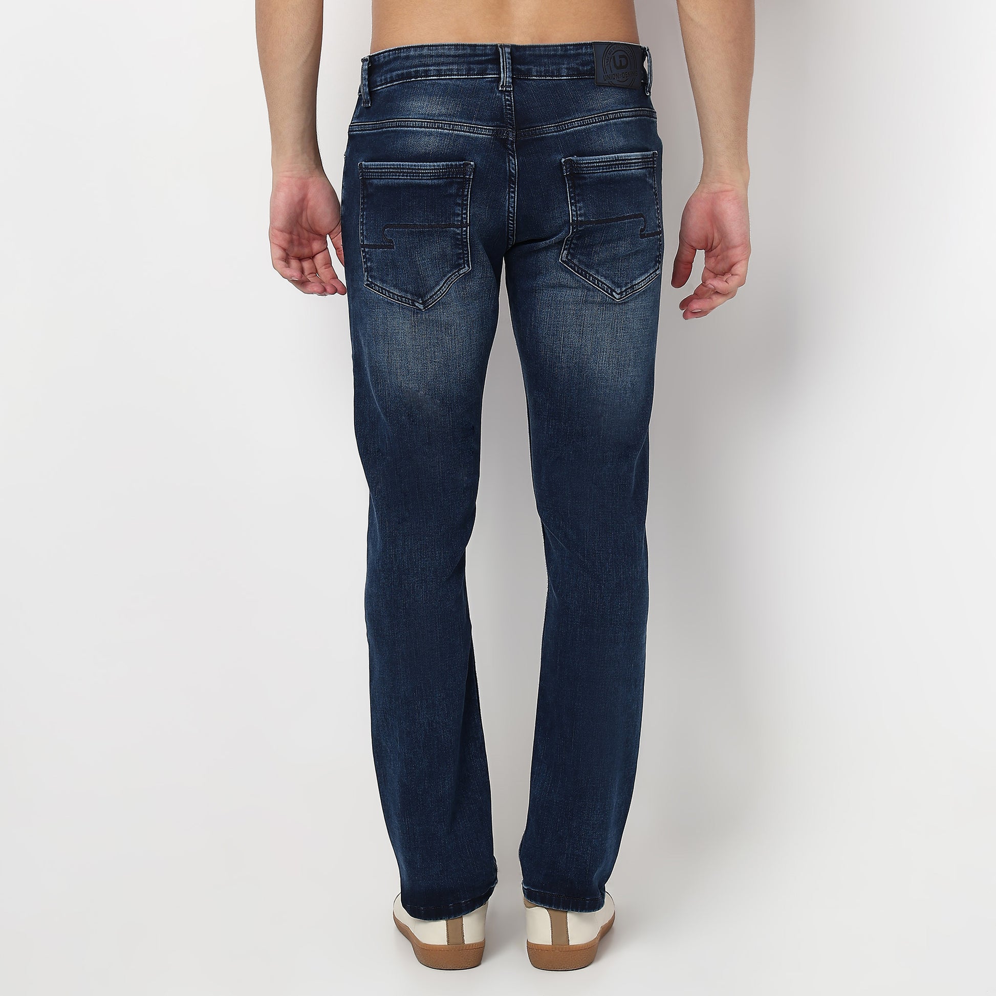 Knitted Slub Fabric Adding Depth Stone Wash Straight Jeans