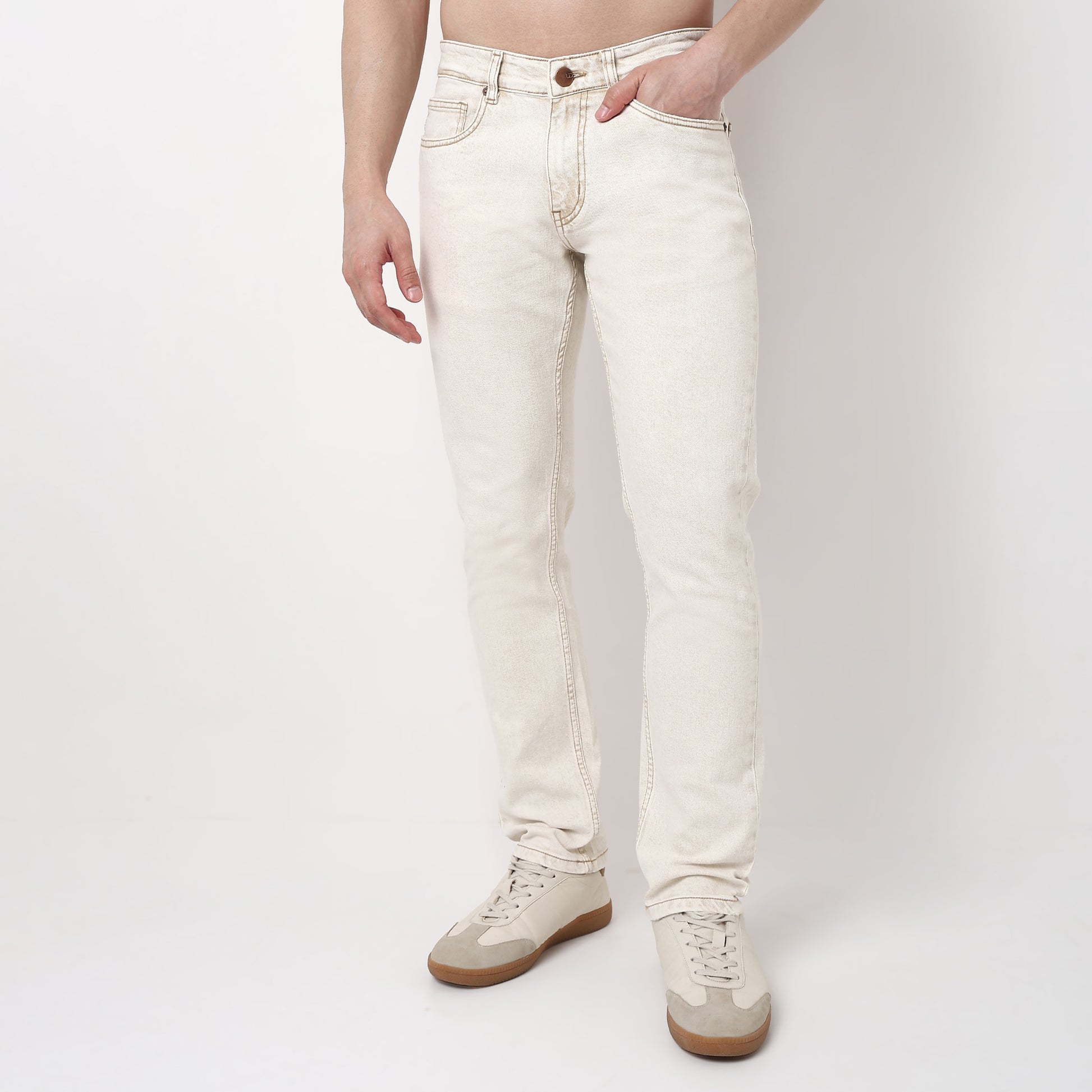 Straight Fit Solid Jeans