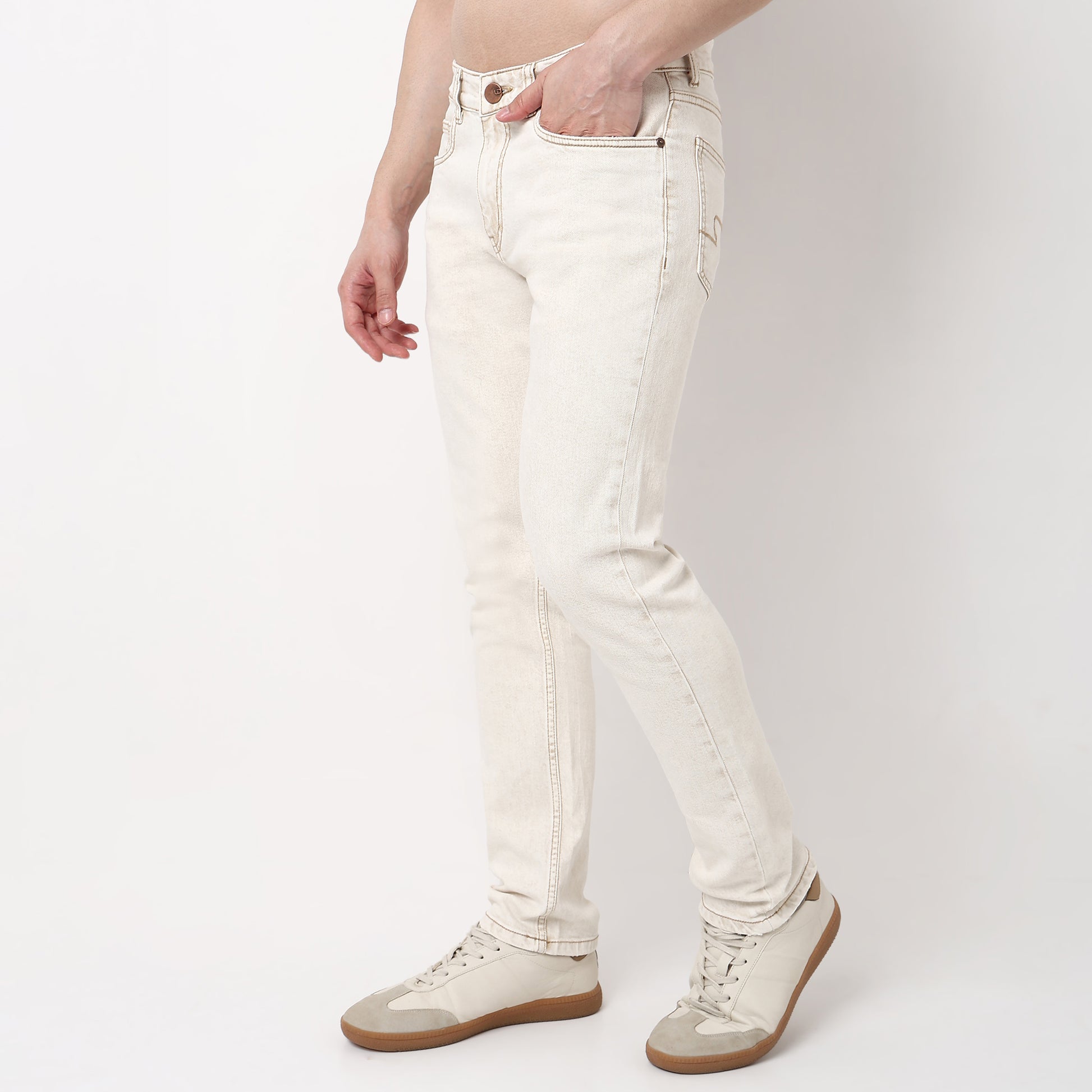 Straight Fit Solid Jeans