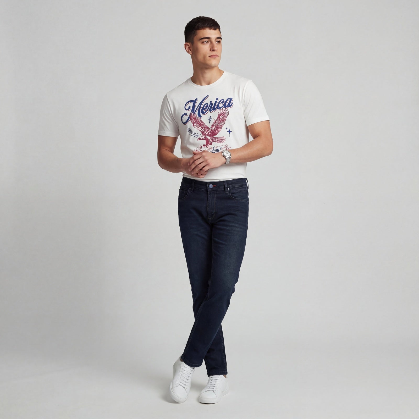 Full Length Woven Relaxed Fit Jeans