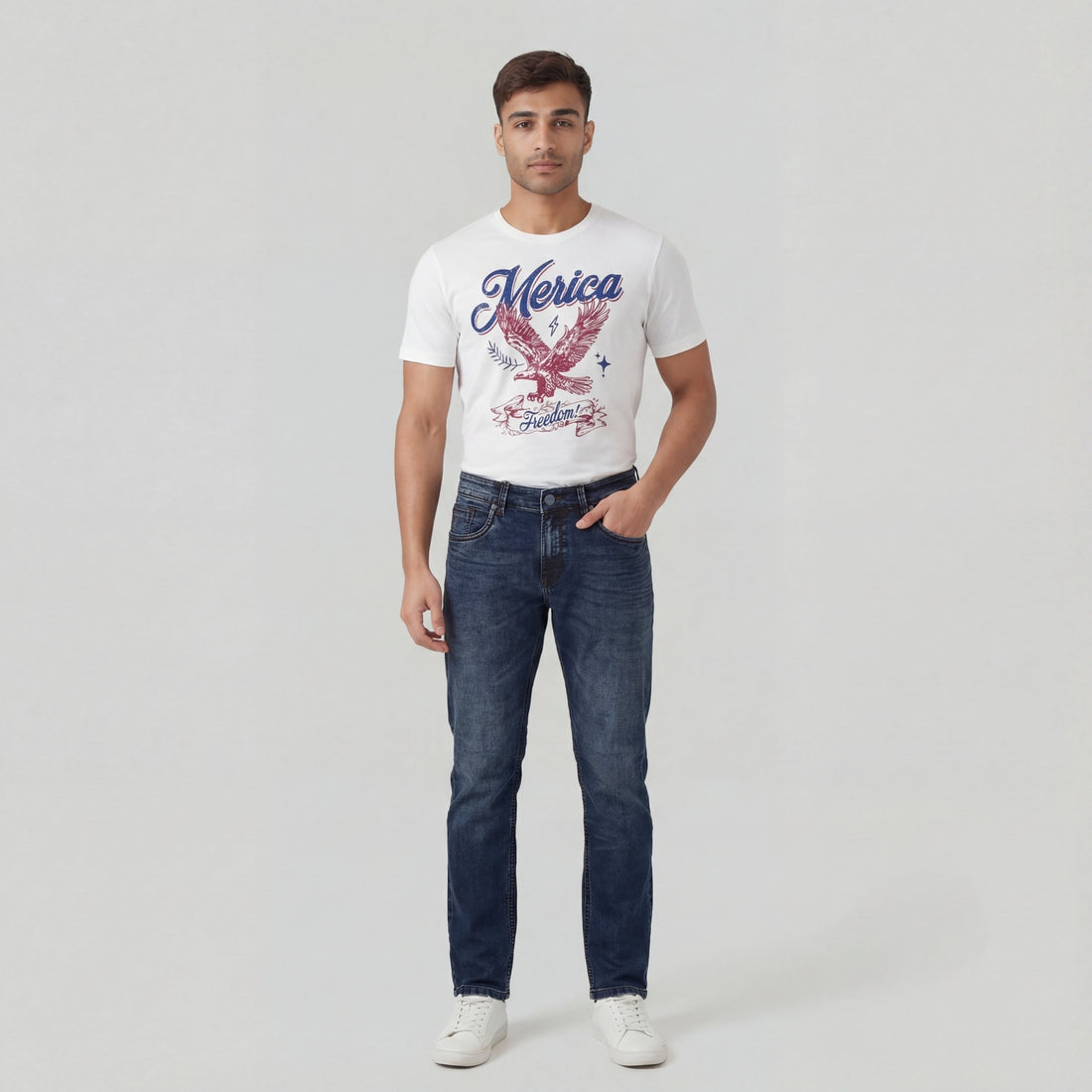 Full Length Woven Relaxed Fit Jeans