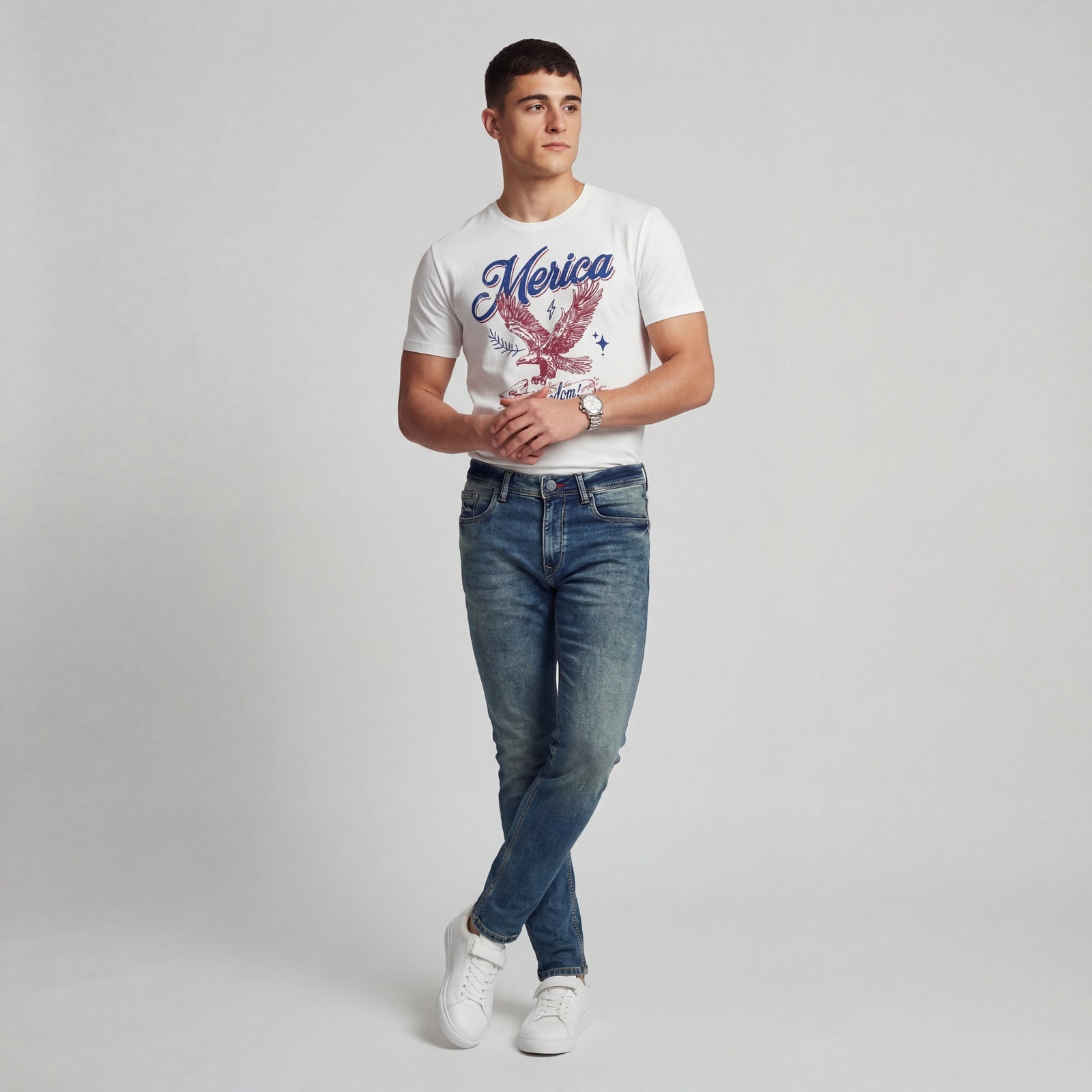 Full Length Woven Relaxed Fit Jeans