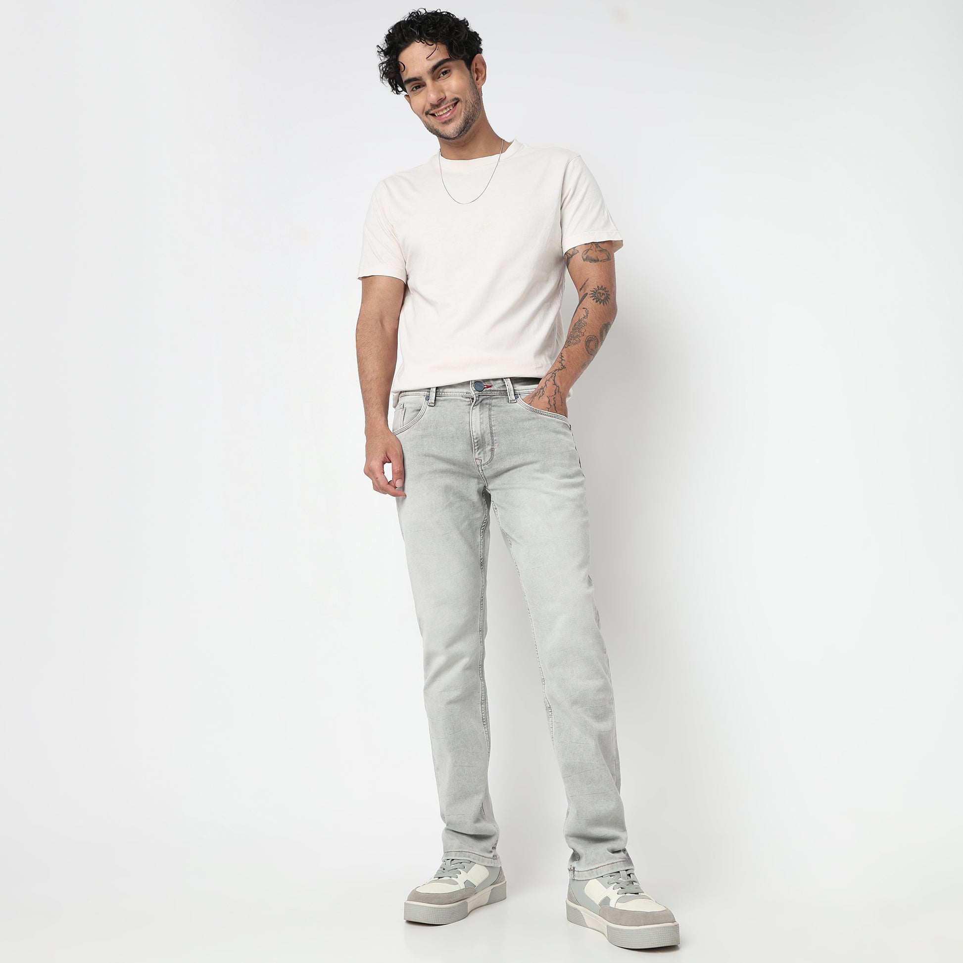 Stone Wash Relaxed Fit Jeans