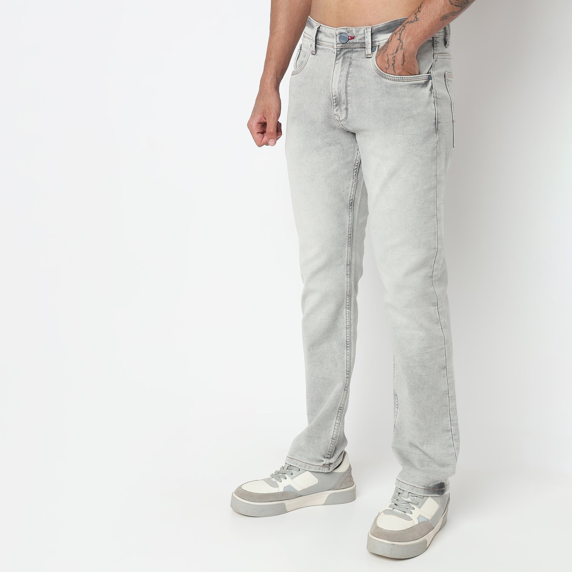 Stone Wash Relaxed Fit Jeans