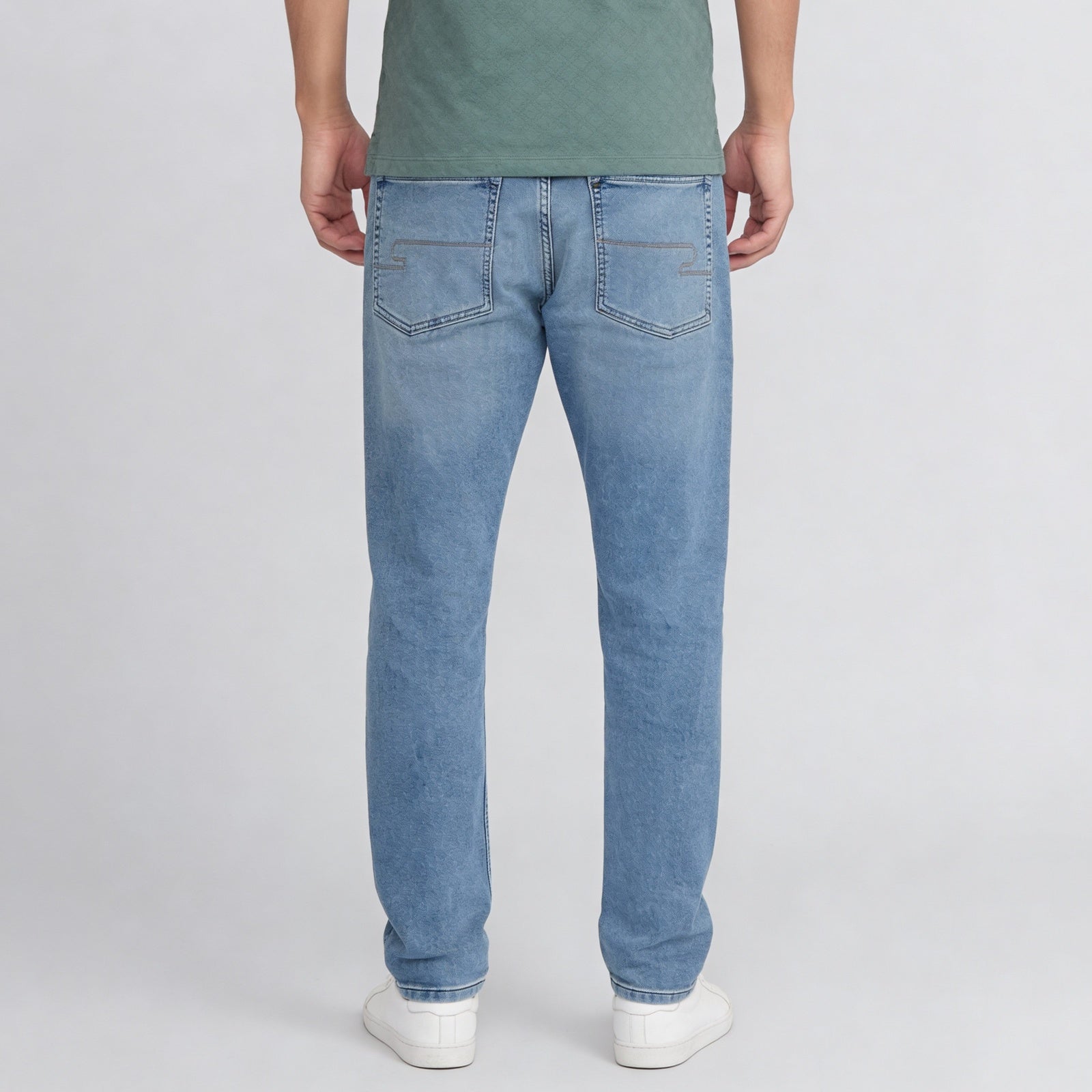 Stone Wash Full Length Jeans