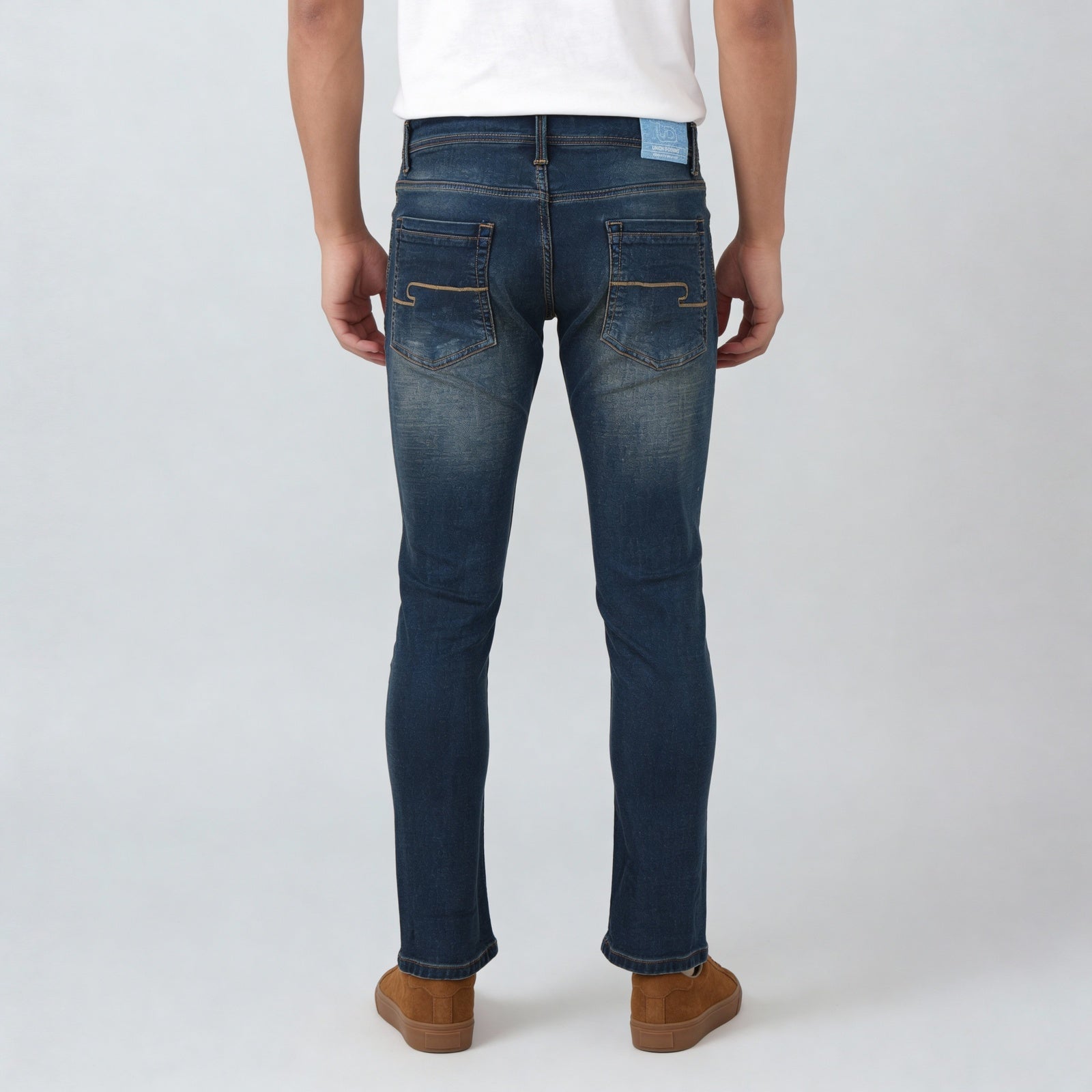 Straight Fit Knitted Full Length Jeans