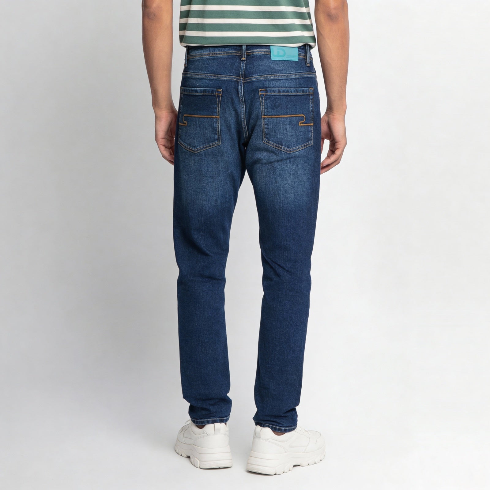 Stone Wash Full Length Jeans