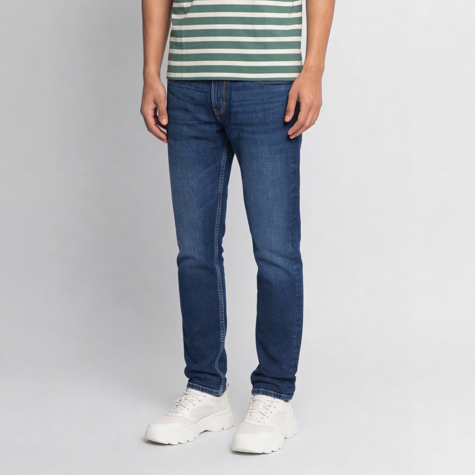 Stone Wash Full Length Jeans