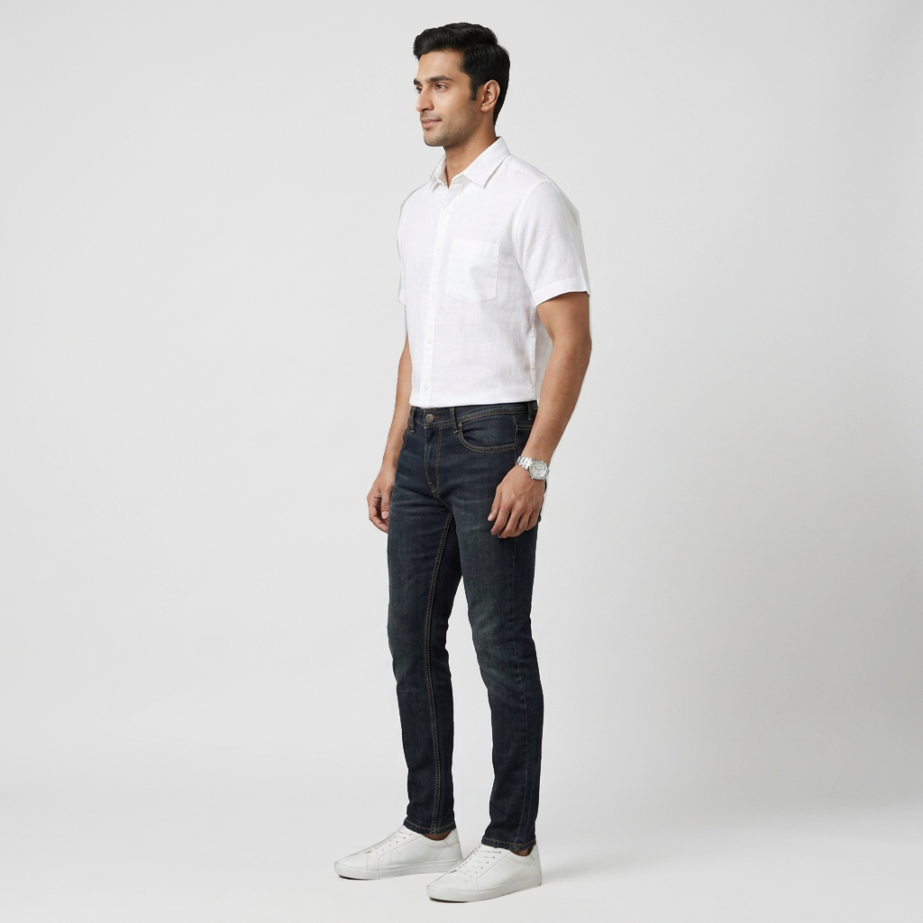 Straight Fit Mid Rise Jeans