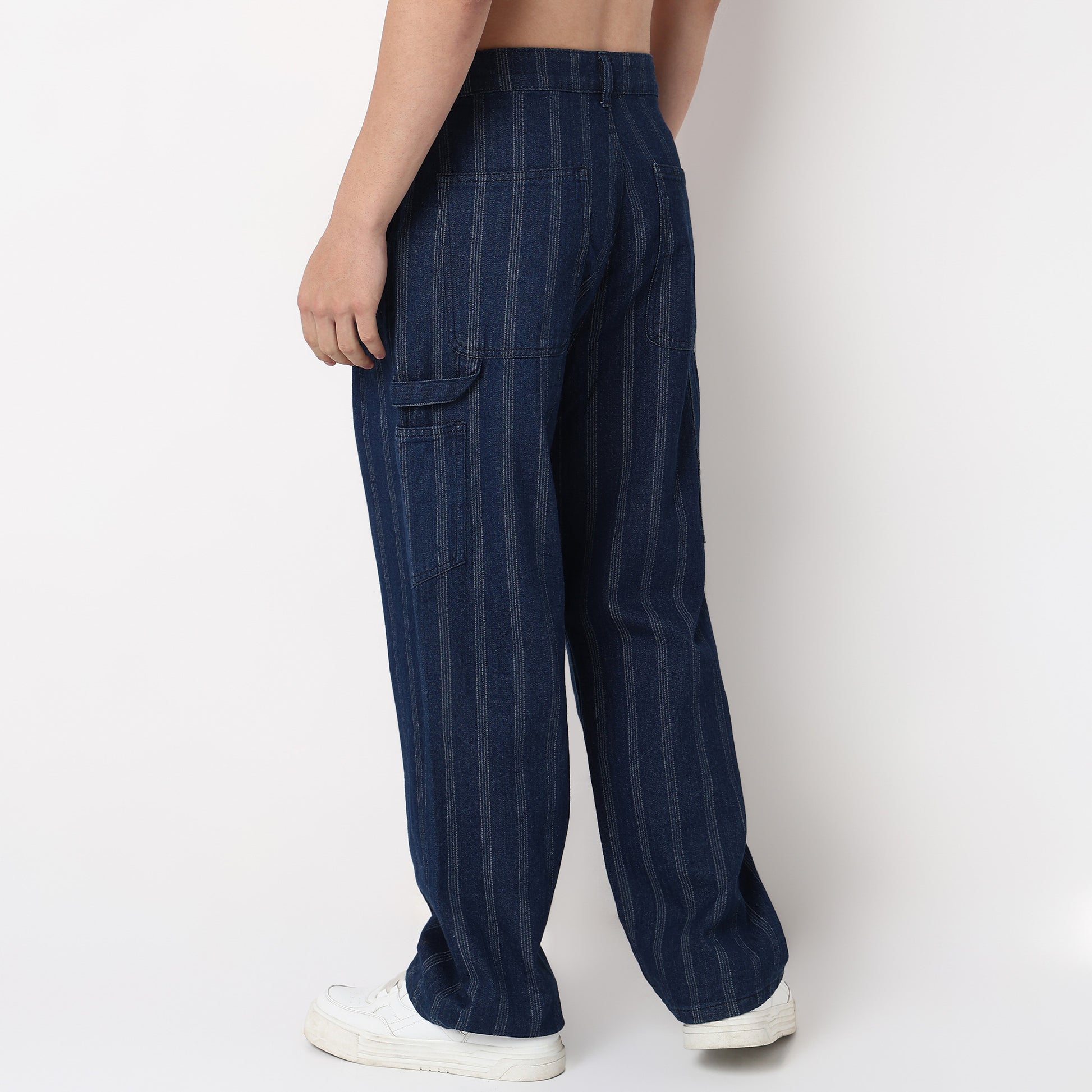 Striped Full Length Anti Fit Jeans