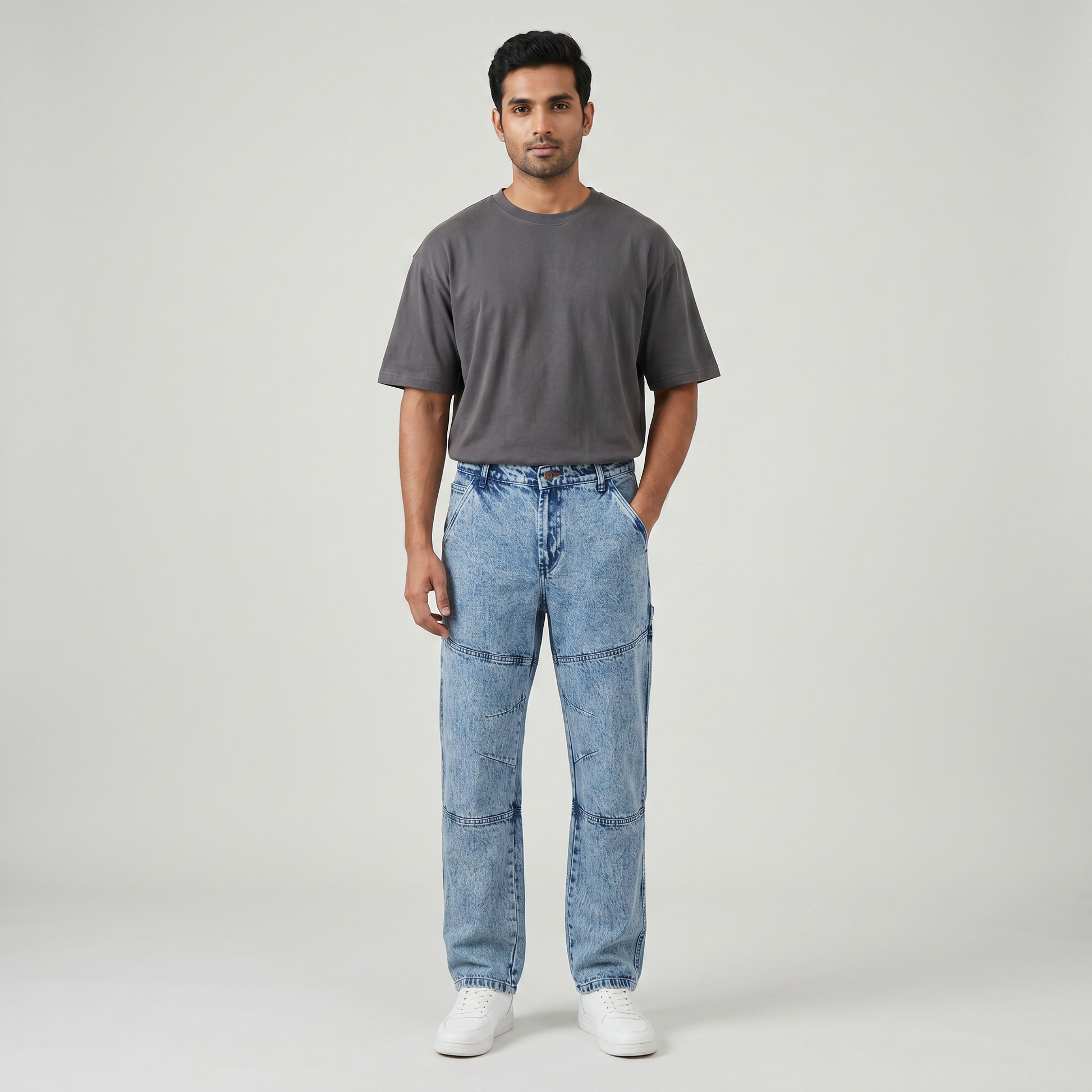 Baggy Fit Stone Wash Jeans