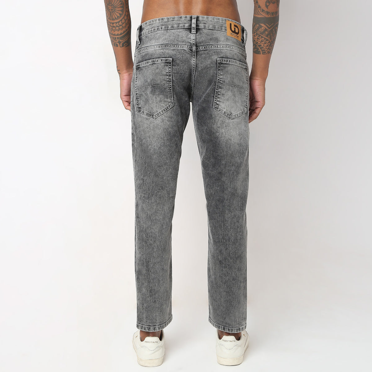 Tapered Fit Fade Acid Crop Length Jeans