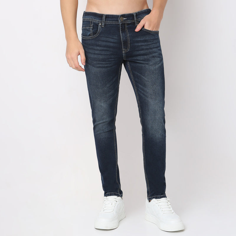 Solid Cropped Length Jeans