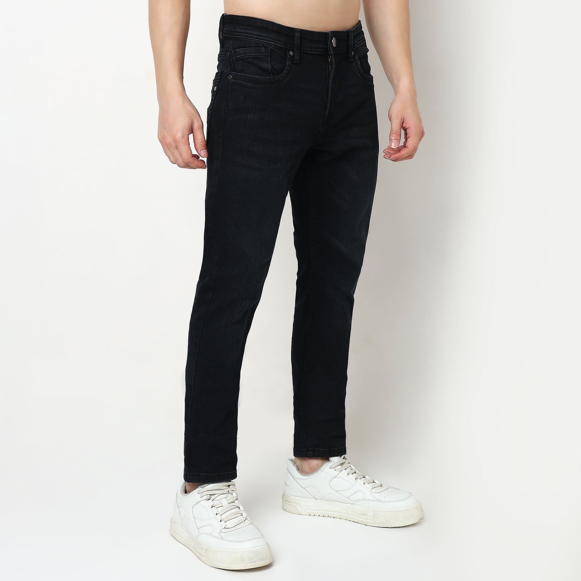 Solid Straight Fit Jeans