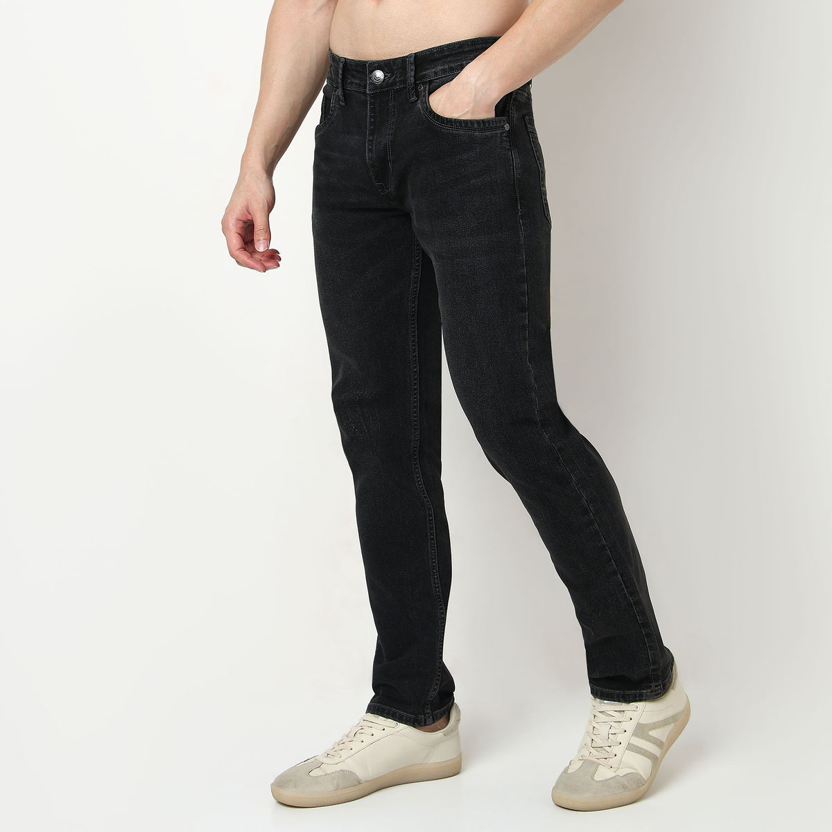 Solid Straight Fit Jeans