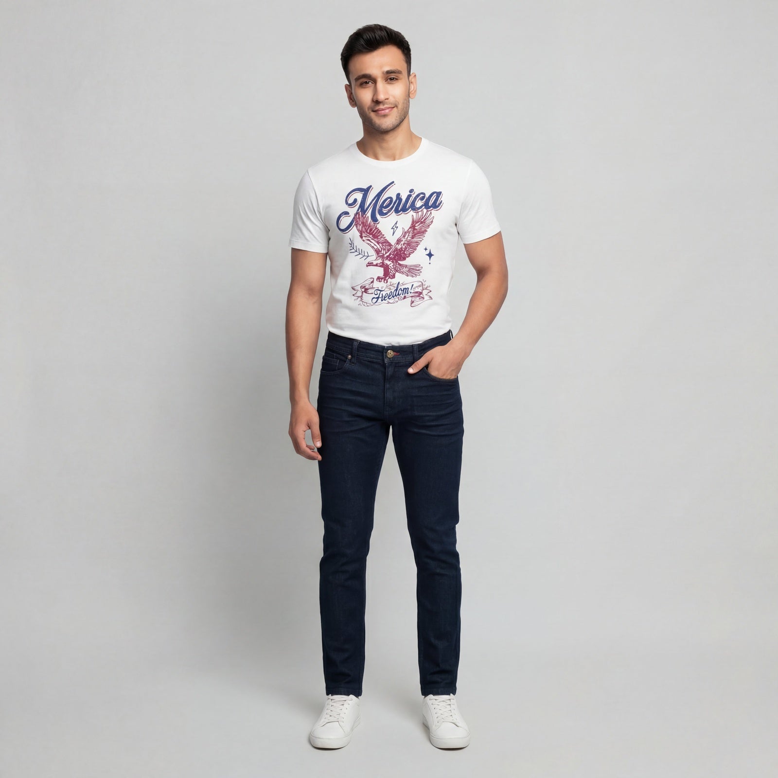 Straight Fit Solid Jeans