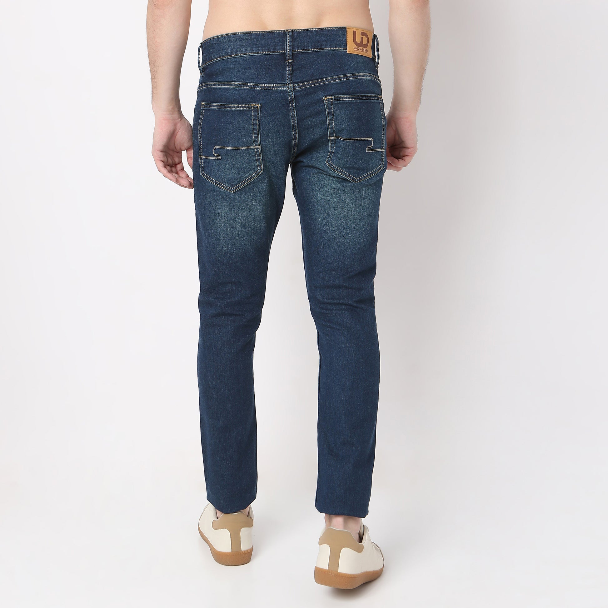 Stone Wash Skinny Fit Clean Look Jeans