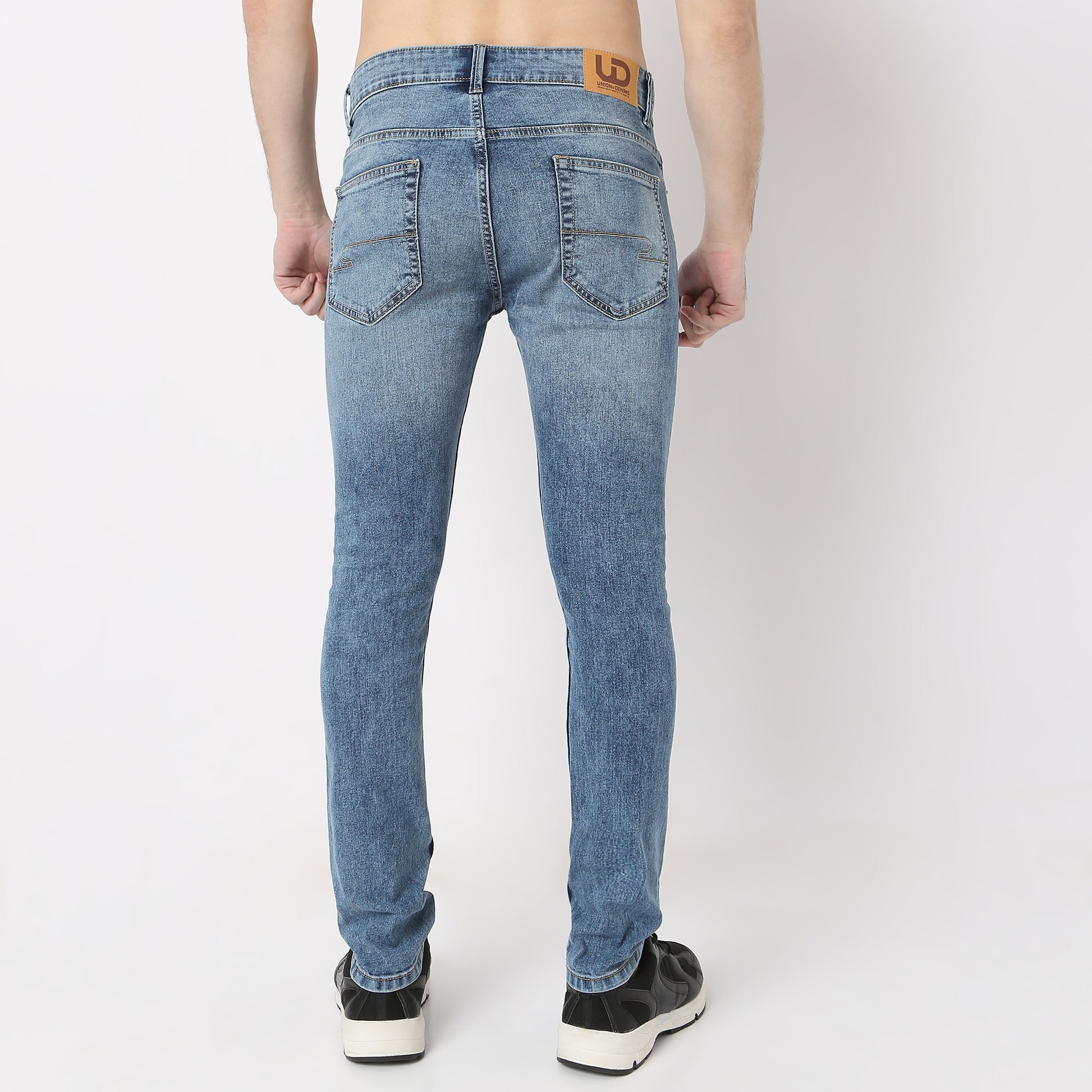 Stone Wash Skinny Fit Clean Look Jeans