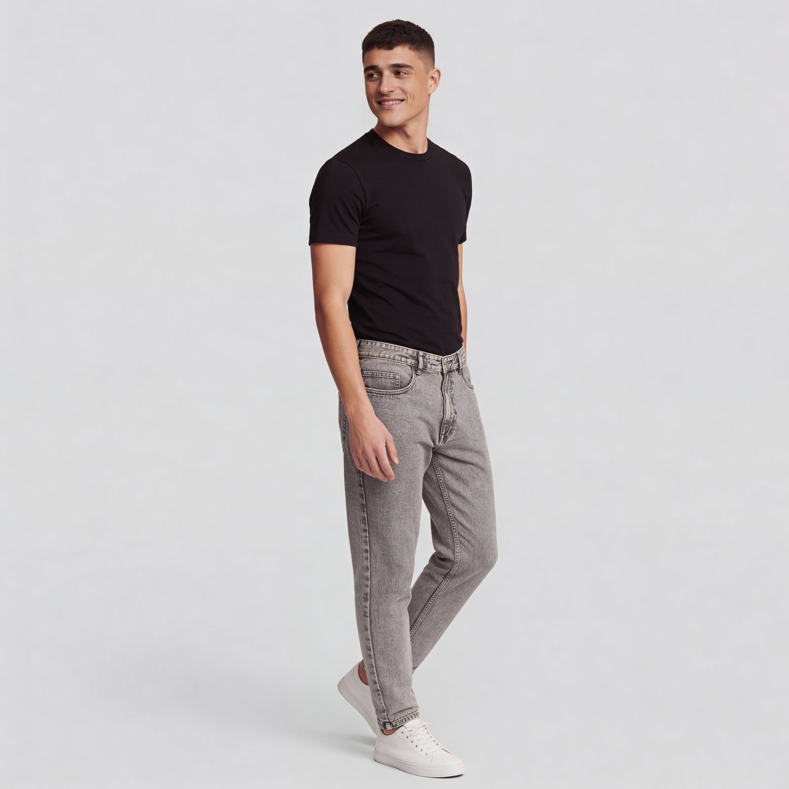 Full Length Stone Washed Jeans