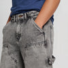 Woven Straight Fit Denim Shorts