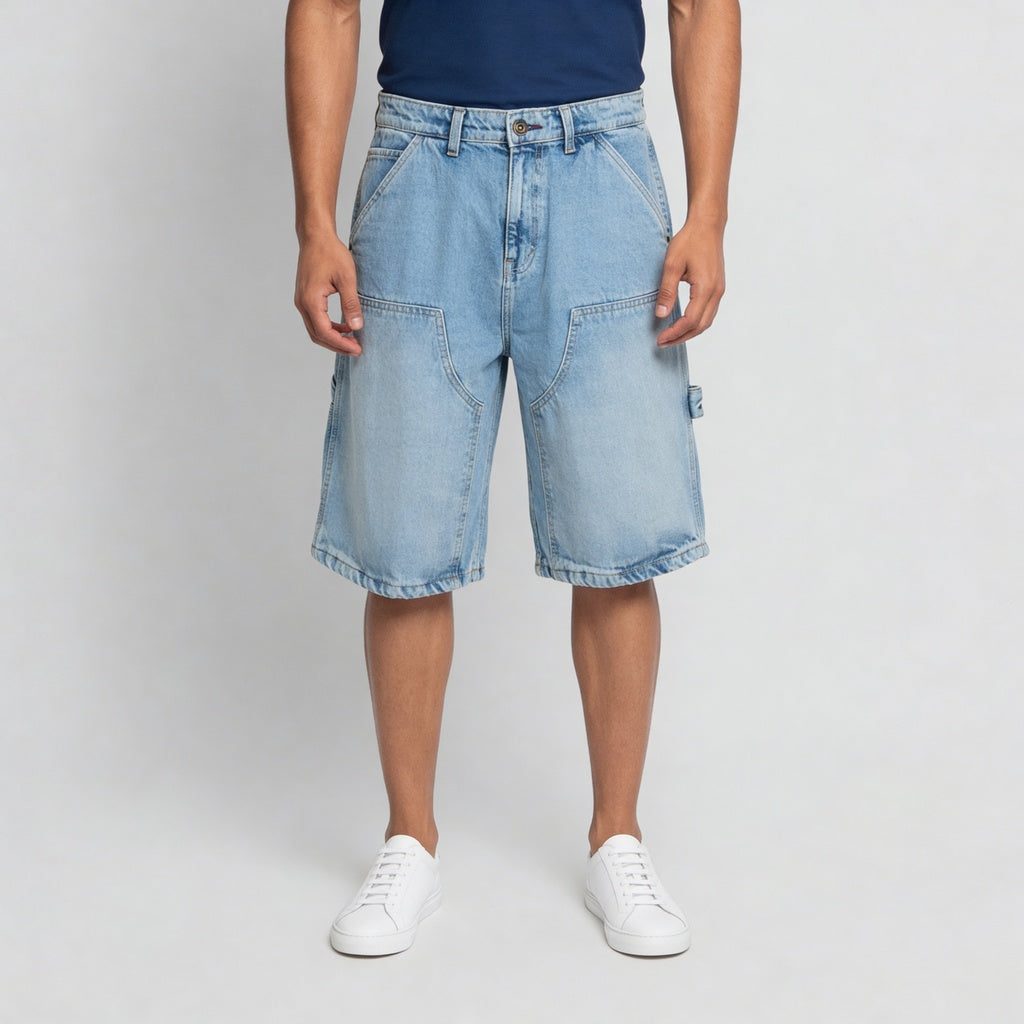 Woven Straight Fit Denim Shorts