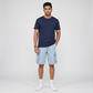 Solid Mid Rise Cargo Shorts