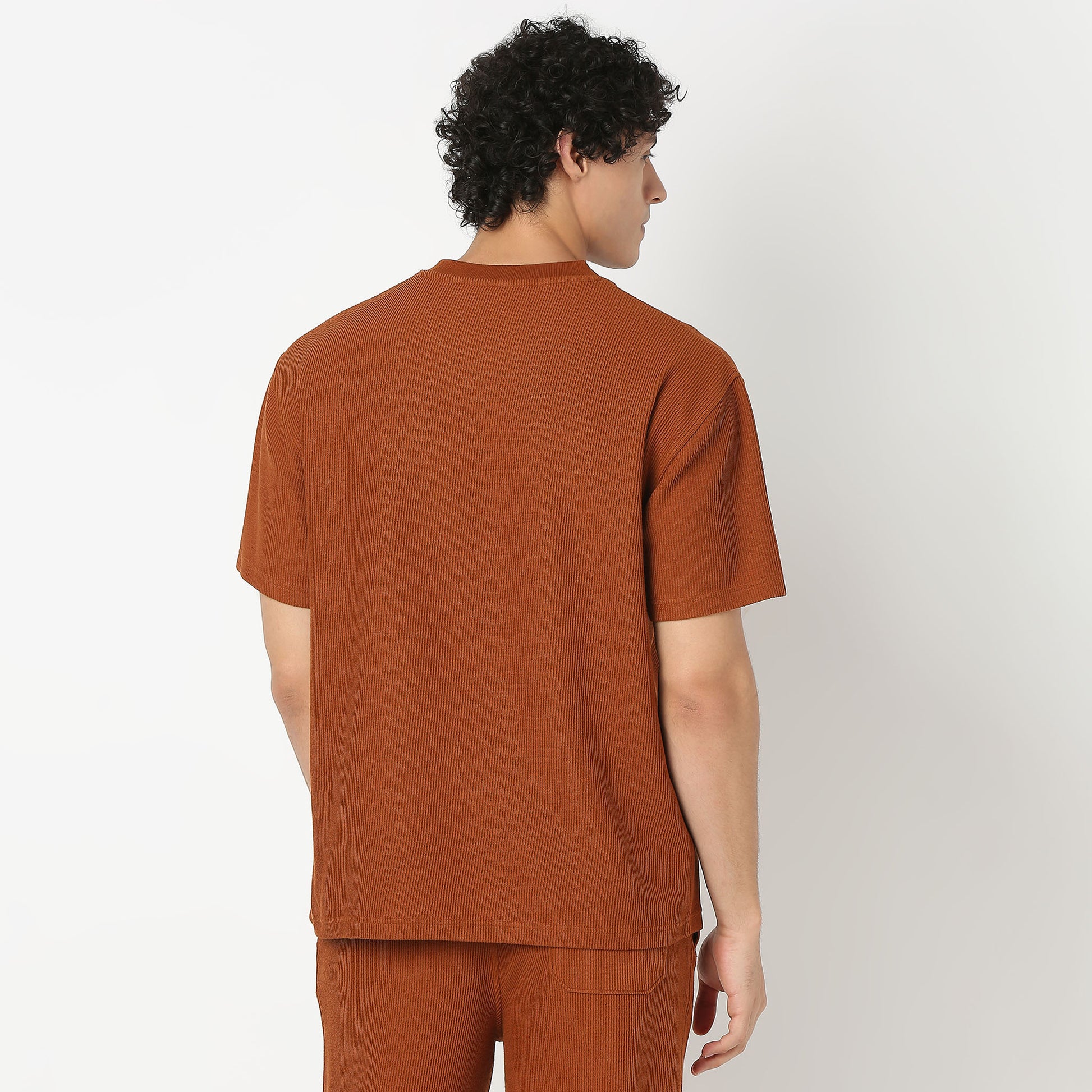 Crew Neck Structured Oversize Half Sleeve Round Neck T-Shirt