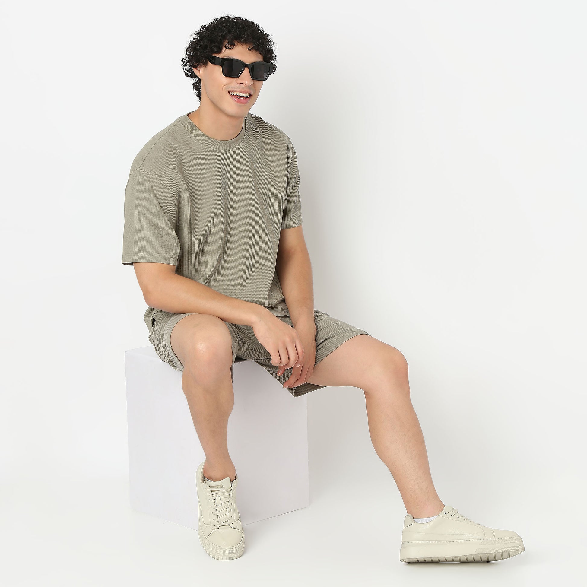 Crew Neck Structured Oversize Half Sleeve Round Neck T-Shirt