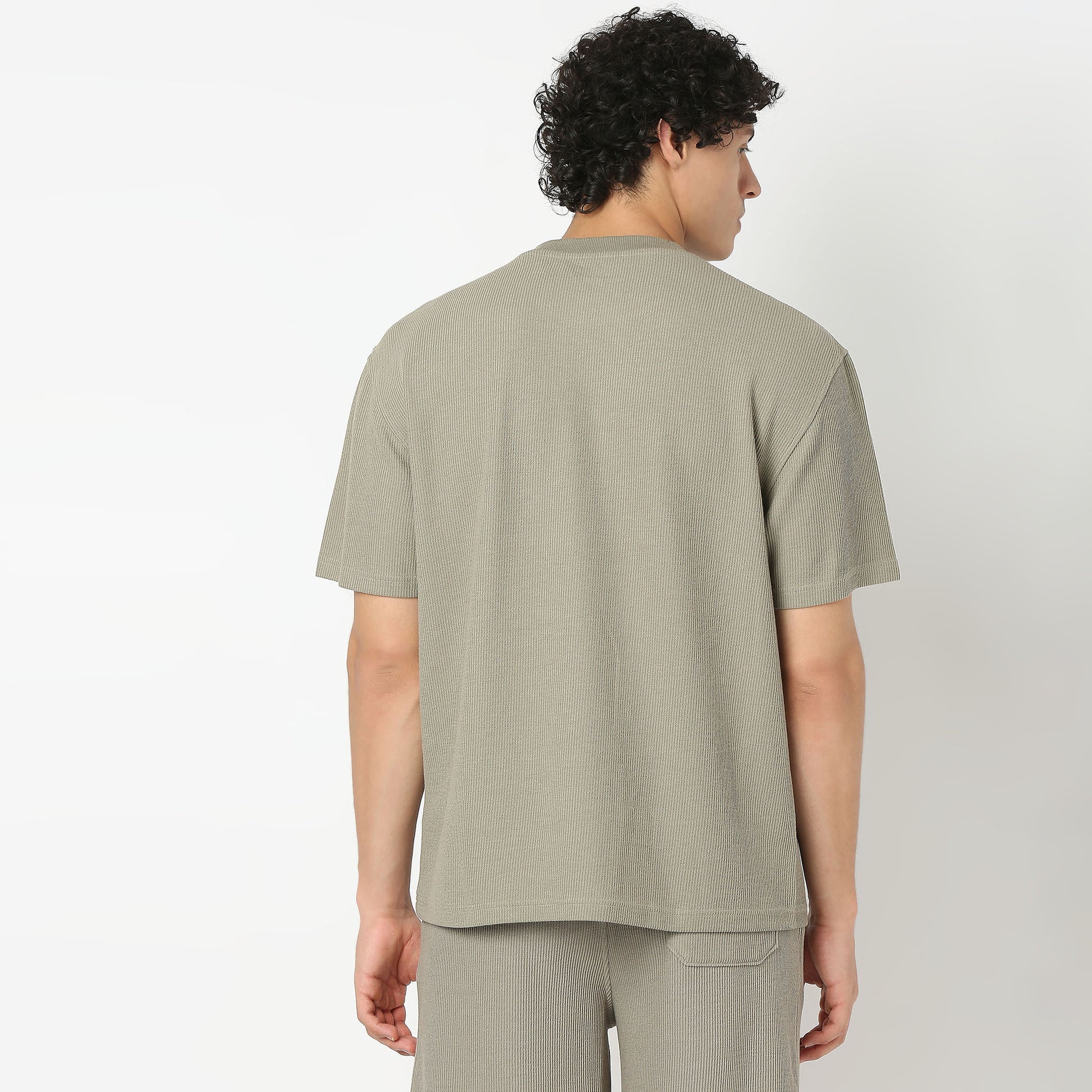 Crew Neck Structured Oversize Half Sleeve Round Neck T-Shirt