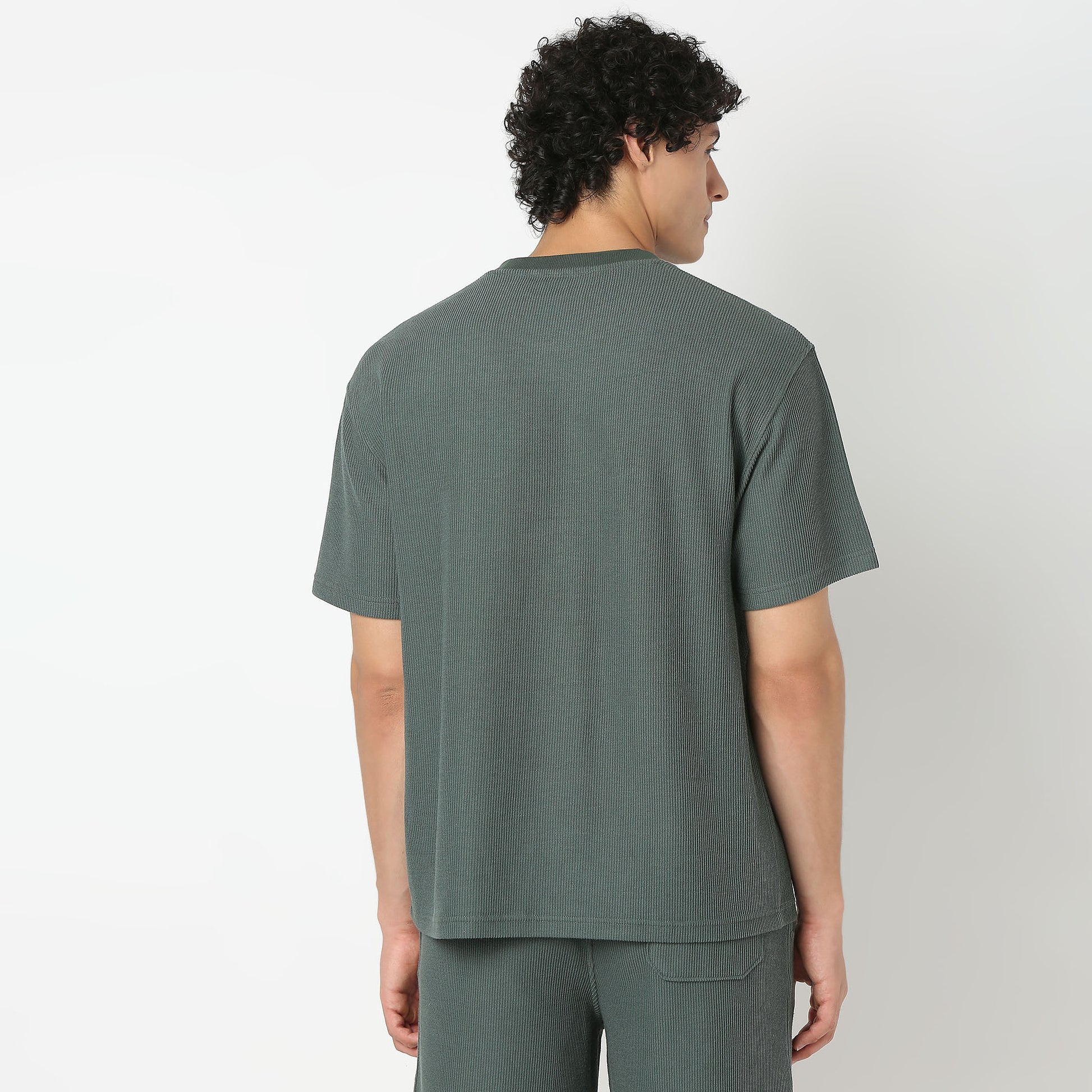 Crew Neck Structured Oversize Half Sleeve Round Neck T-Shirt