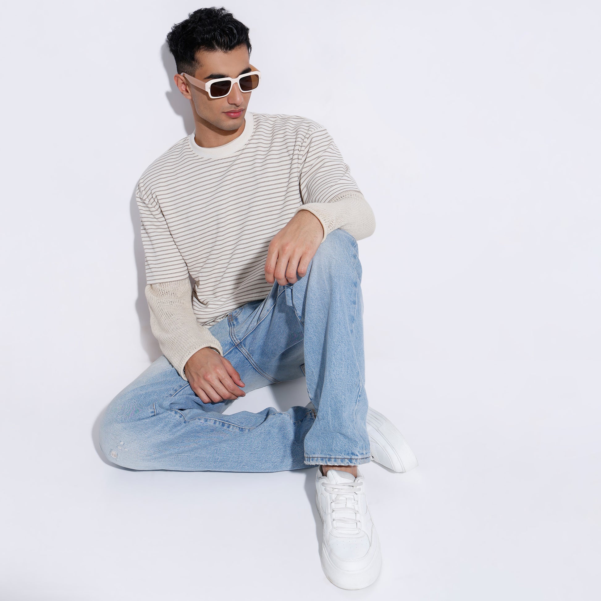 Oversize Striped Regular Length T-Shirt