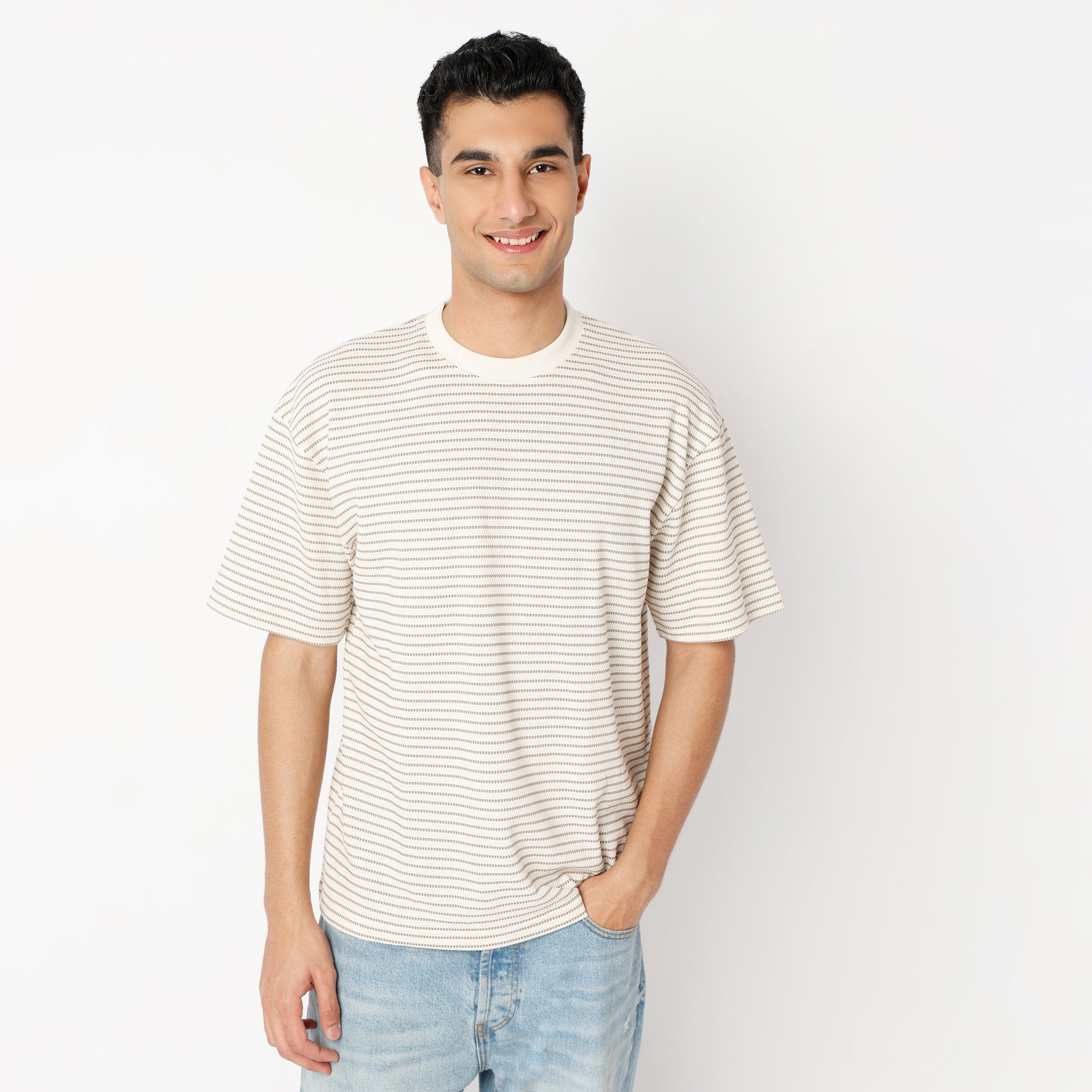 Oversize Striped Regular Length T-Shirt
