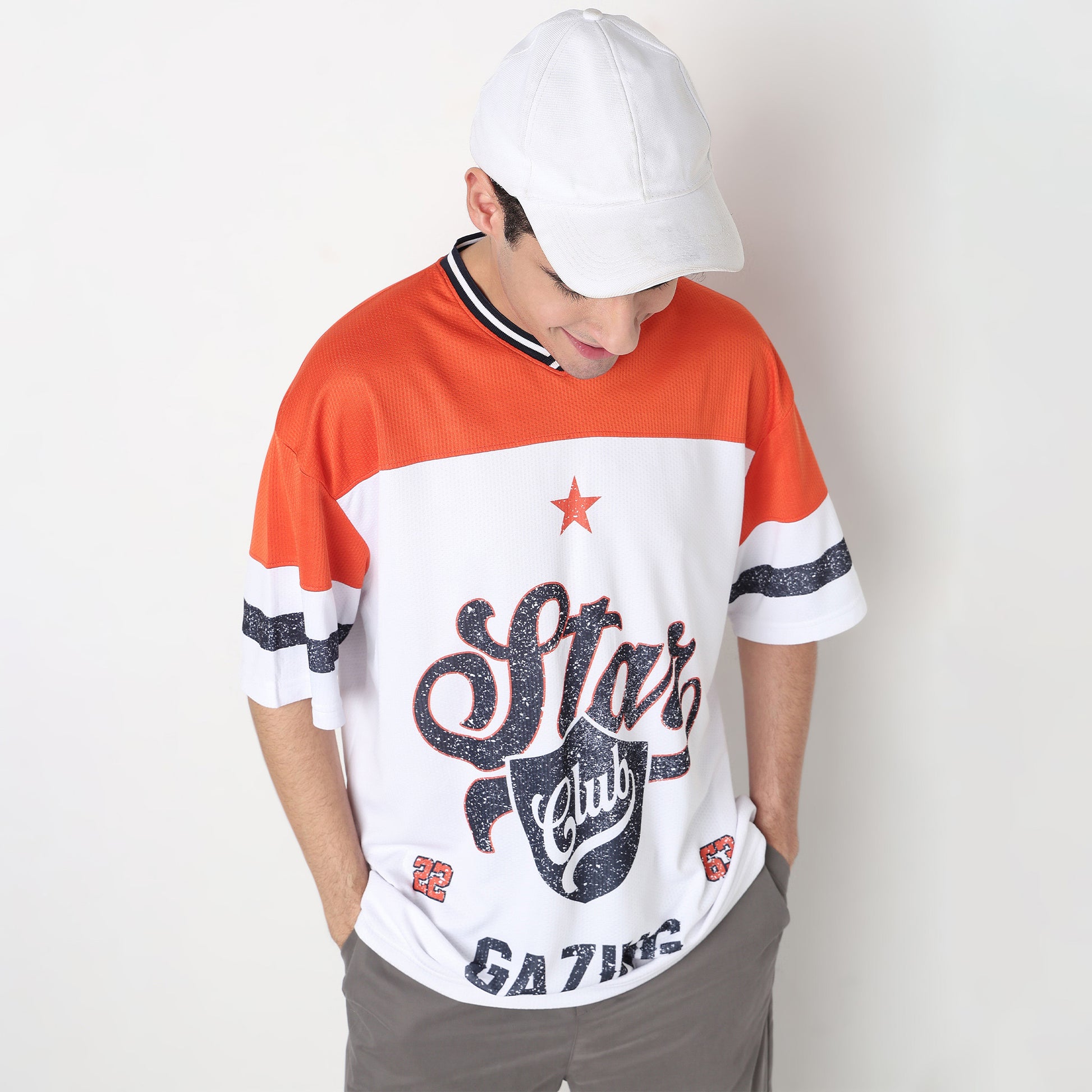 Buy Men Oversize Cut and Sew Half Sleeve T-Shirt  - Style Union