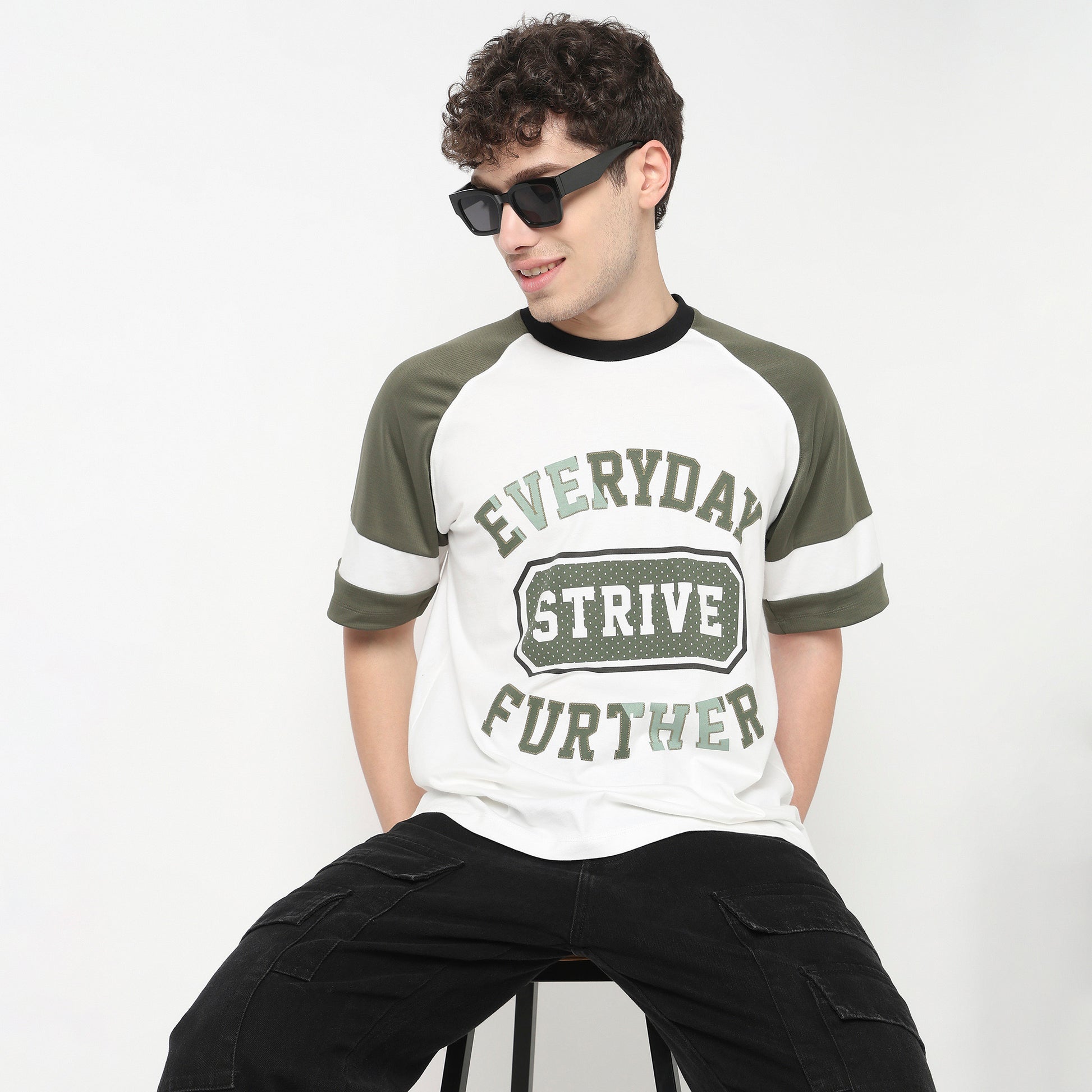 Cotton Oversized Crew Neck Drip T-Shirt