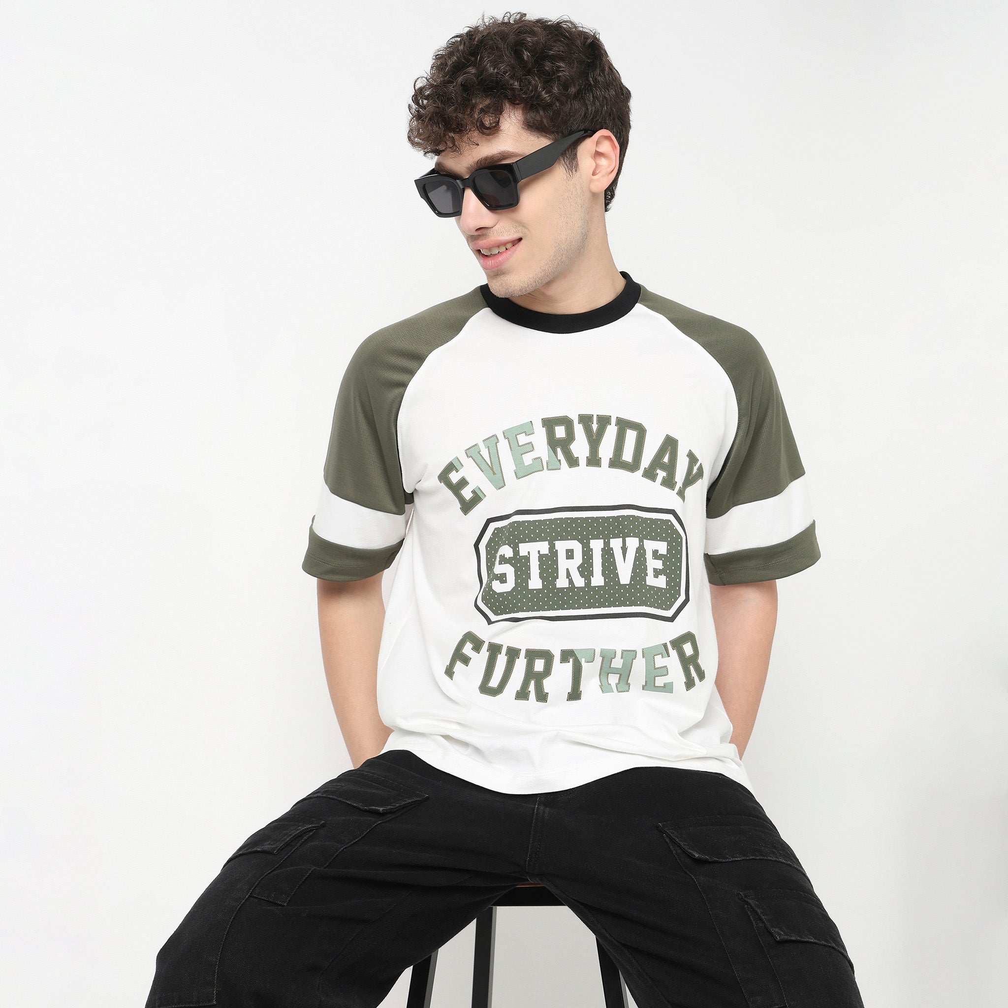 Cotton Oversized Crew Neck Drip T-Shirt