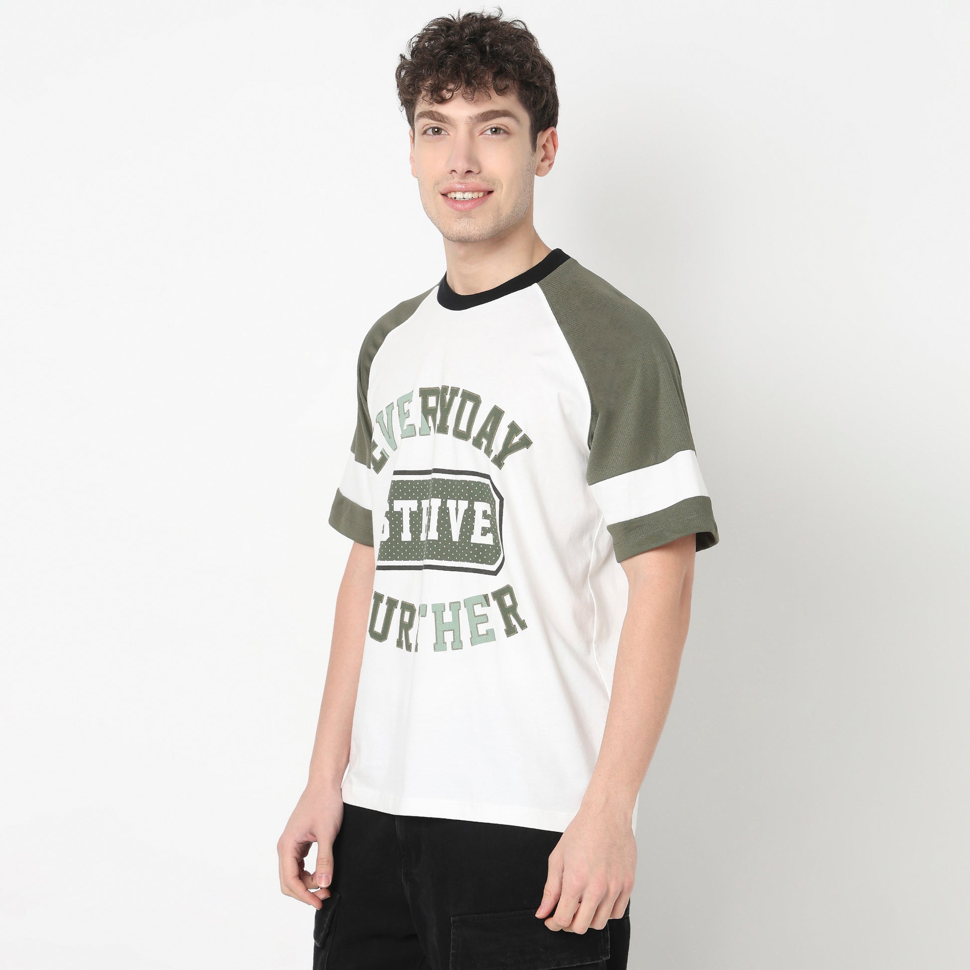 Cotton Oversized Crew Neck Drip T-Shirt