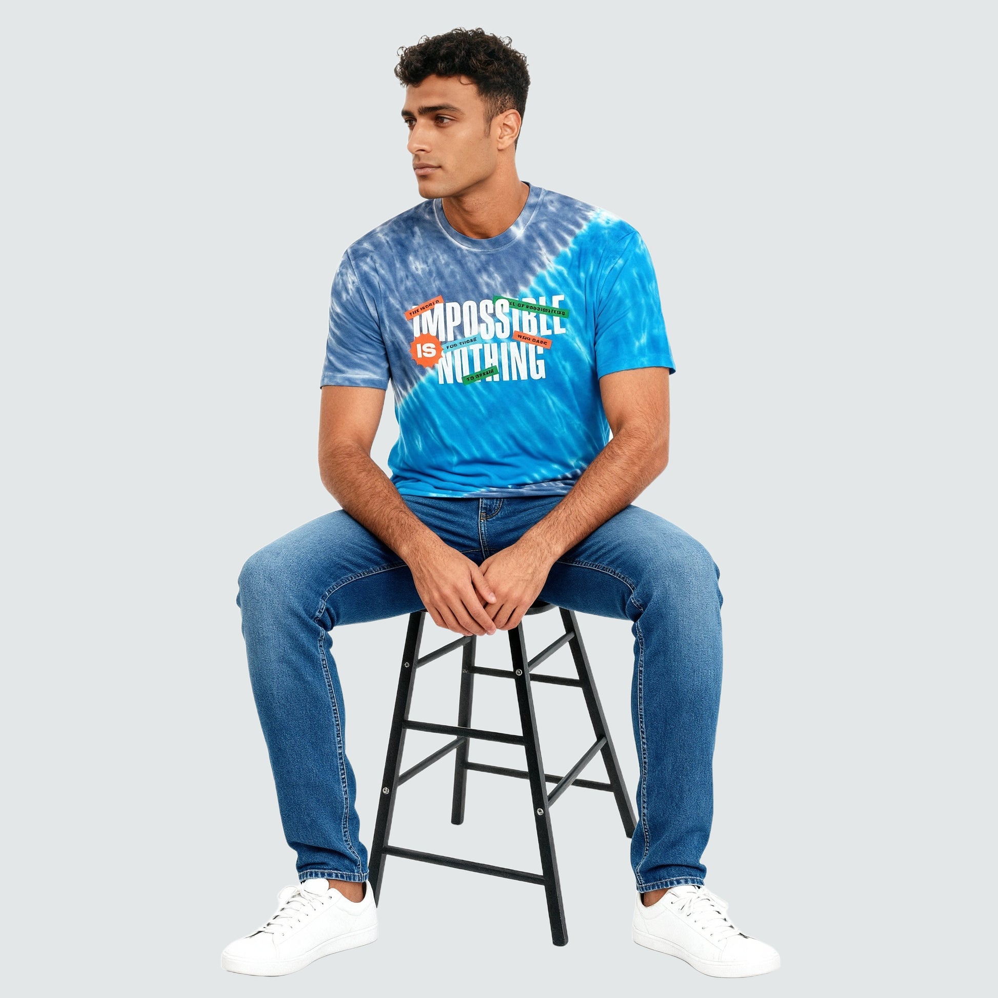 Cotton Tie and Dye Oversize Graphic T-Shirt