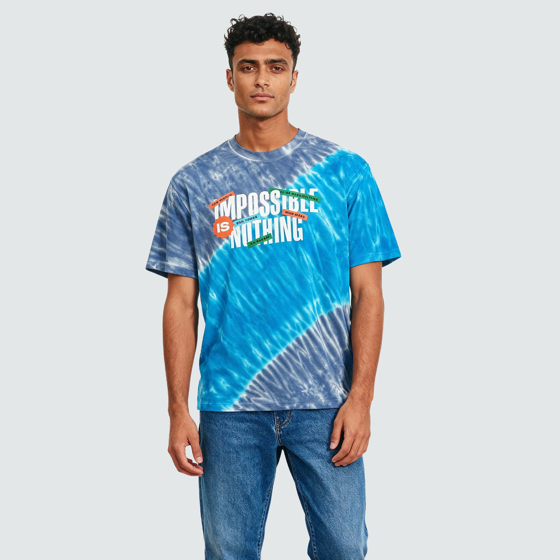 Cotton Tie and Dye Oversize Graphic T-Shirt