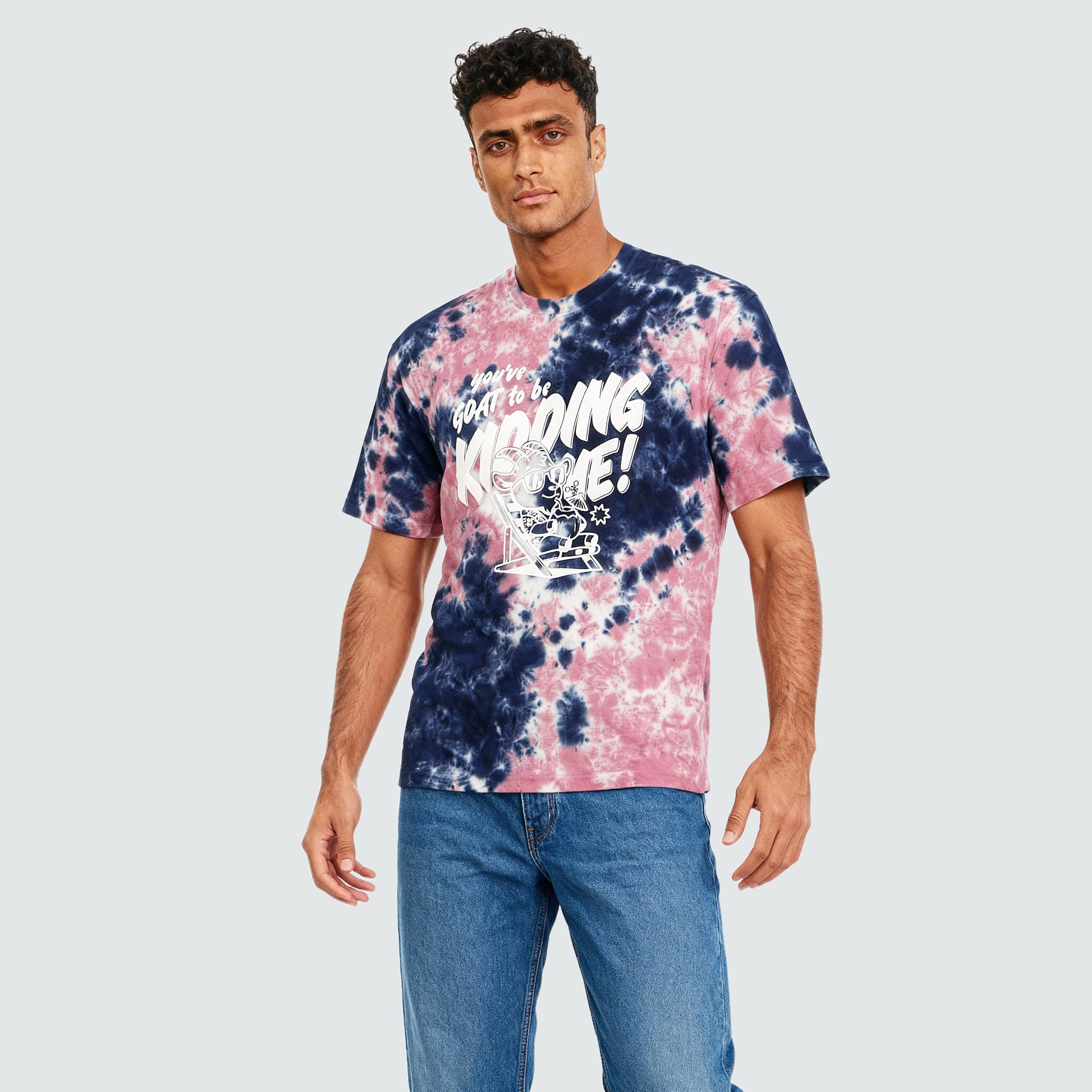 Cotton Tie and Dye Oversize Graphic T-Shirt