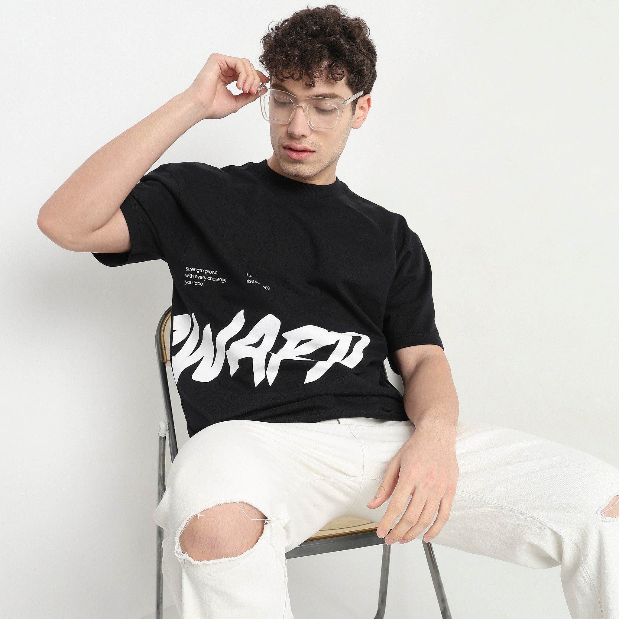 Cotton Oversized Graphic Drip T-Shirt