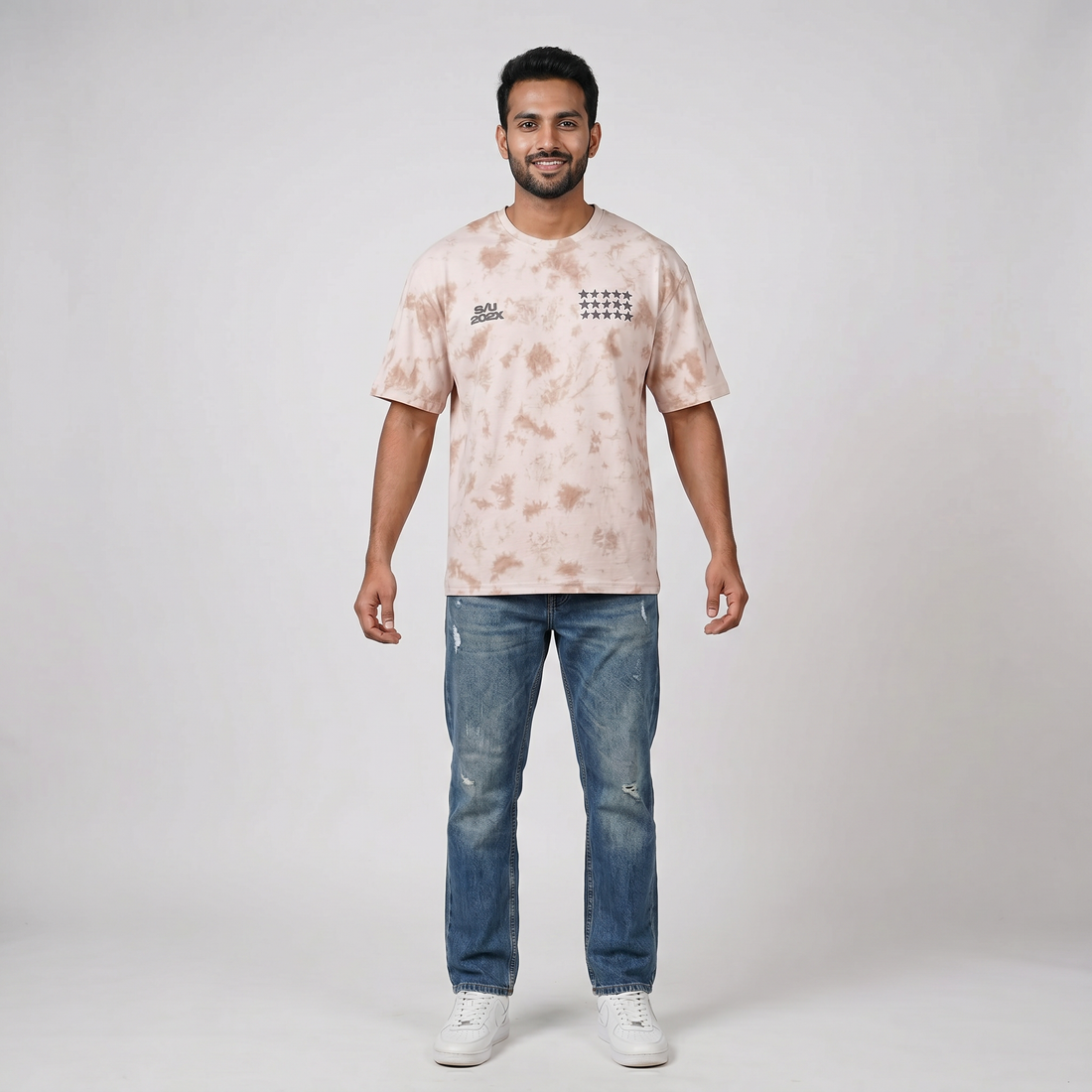 Cotton Tie - Dye Crew Neck T-Shirt