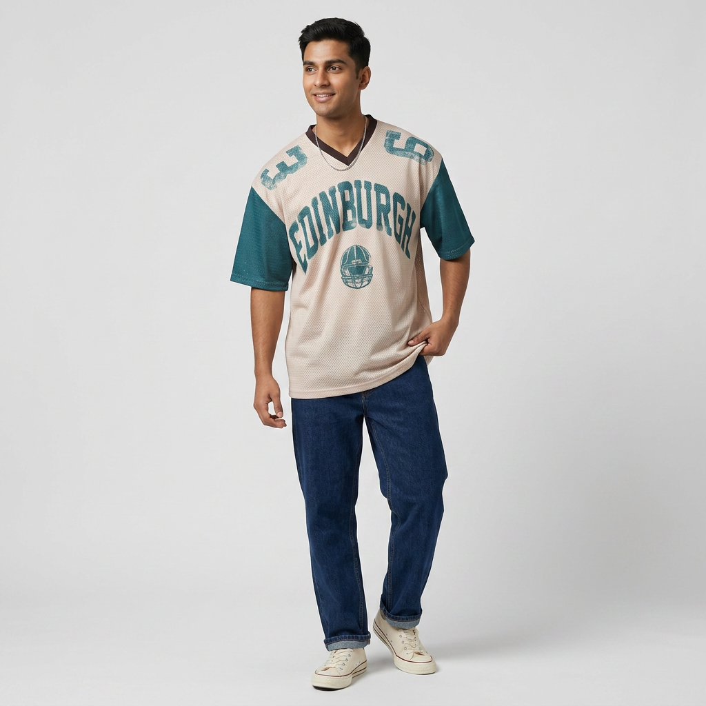 Graphic V-Neck Oversize T-Shirt