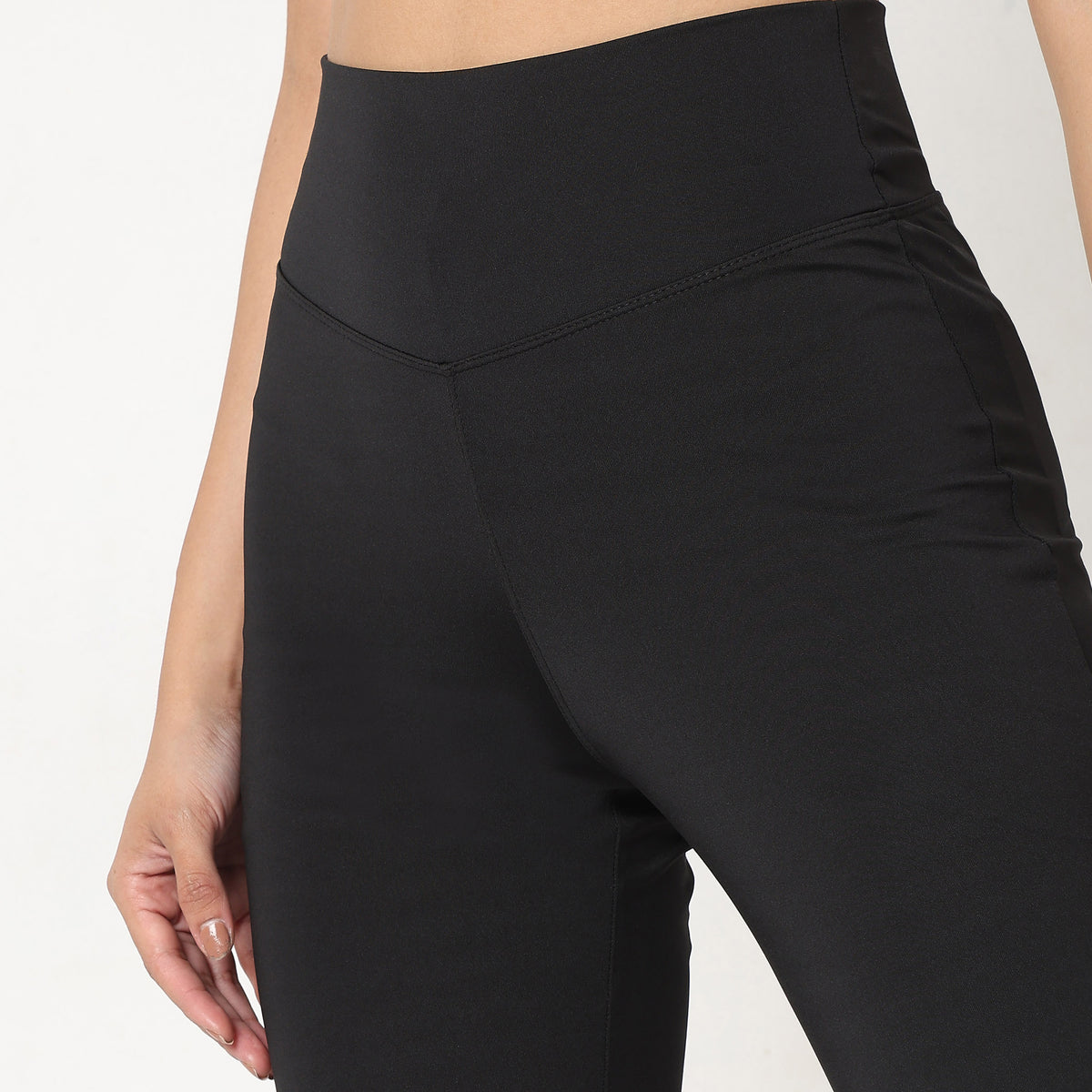 Mid Flare Solid High Rise Leggings