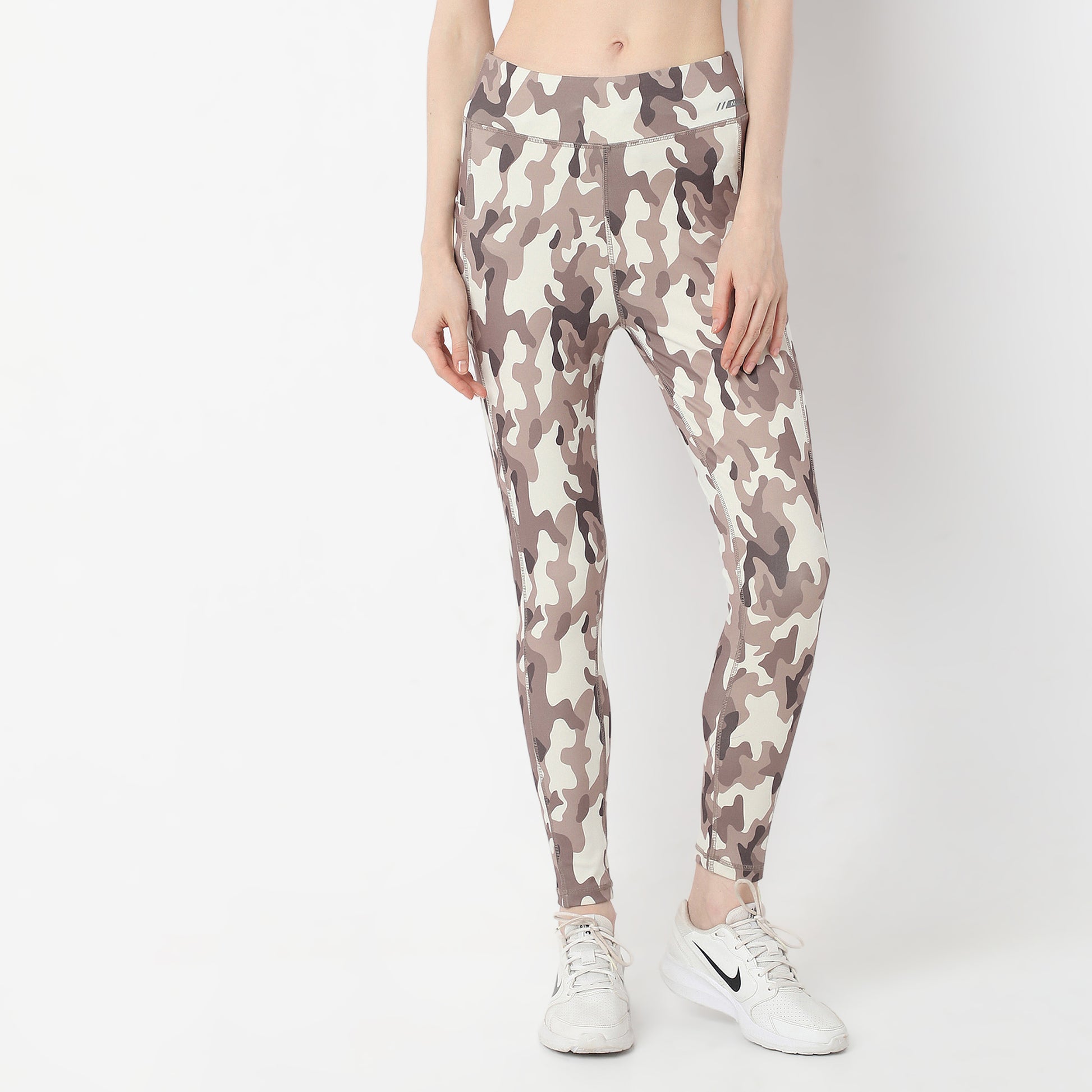 Printed Full Length Slim Fit High Rise Trackpants