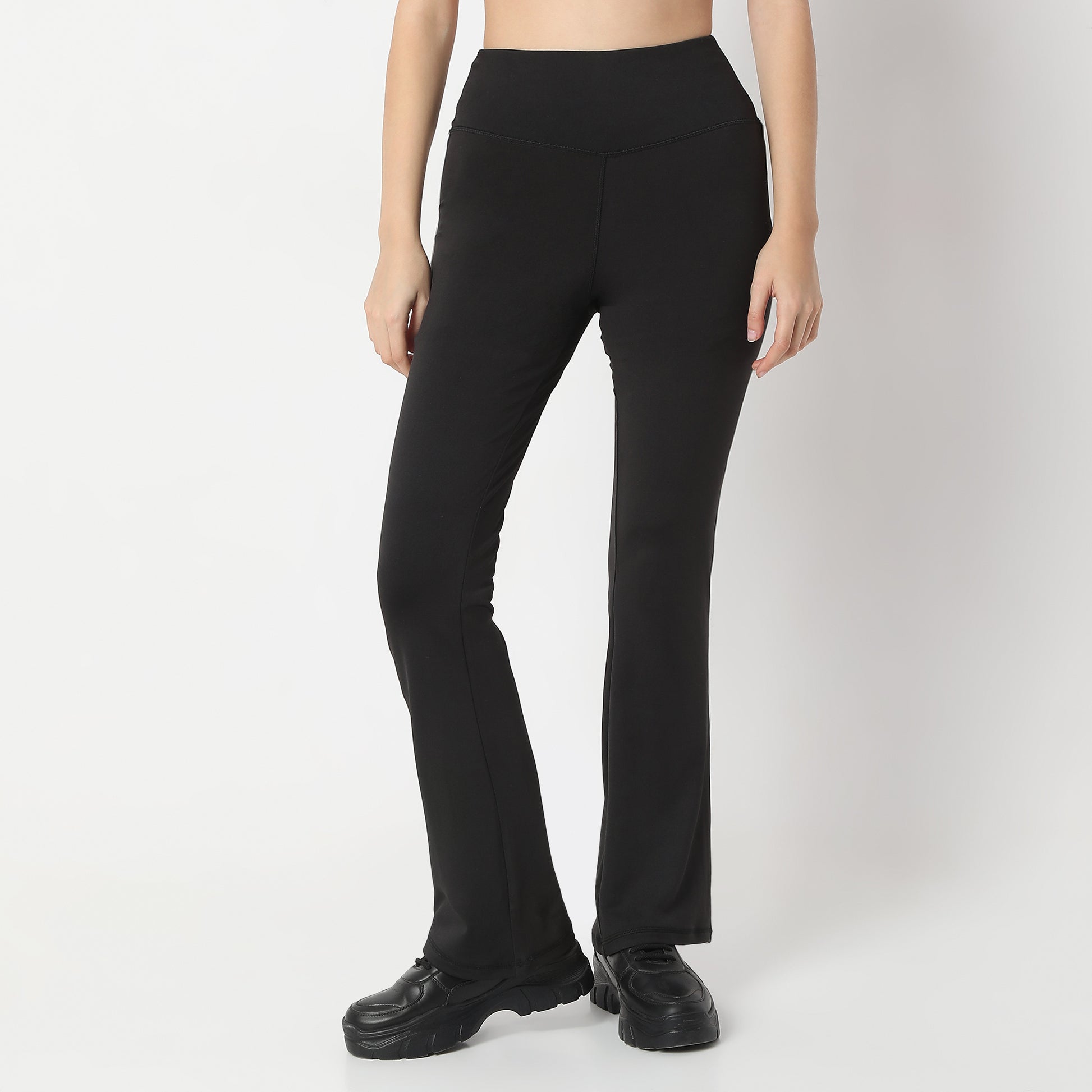 Boot Cut Solid High Rise Leggings