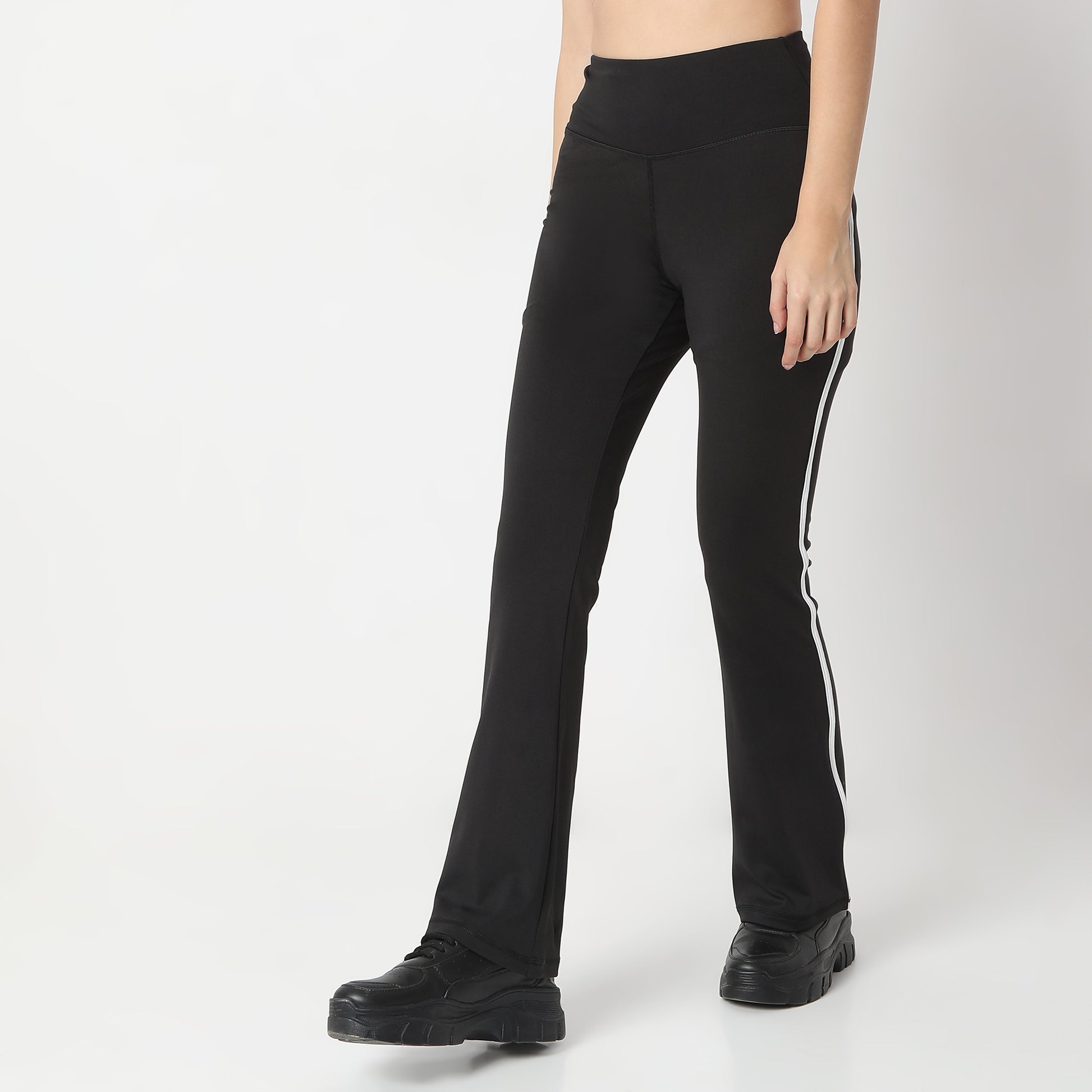 Boot Cut Solid High Rise Leggings