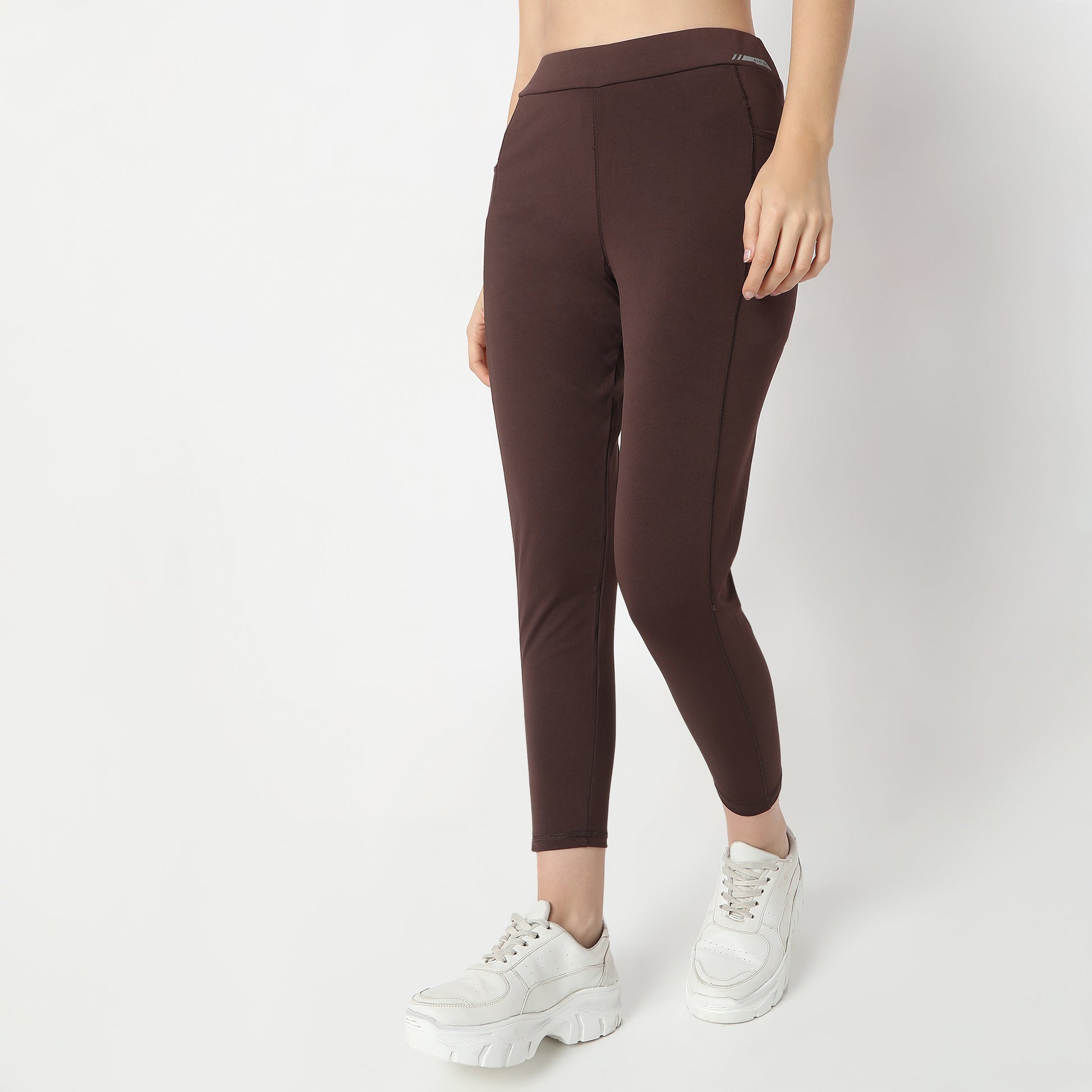 Slim Fit Solid High Rise Leggings